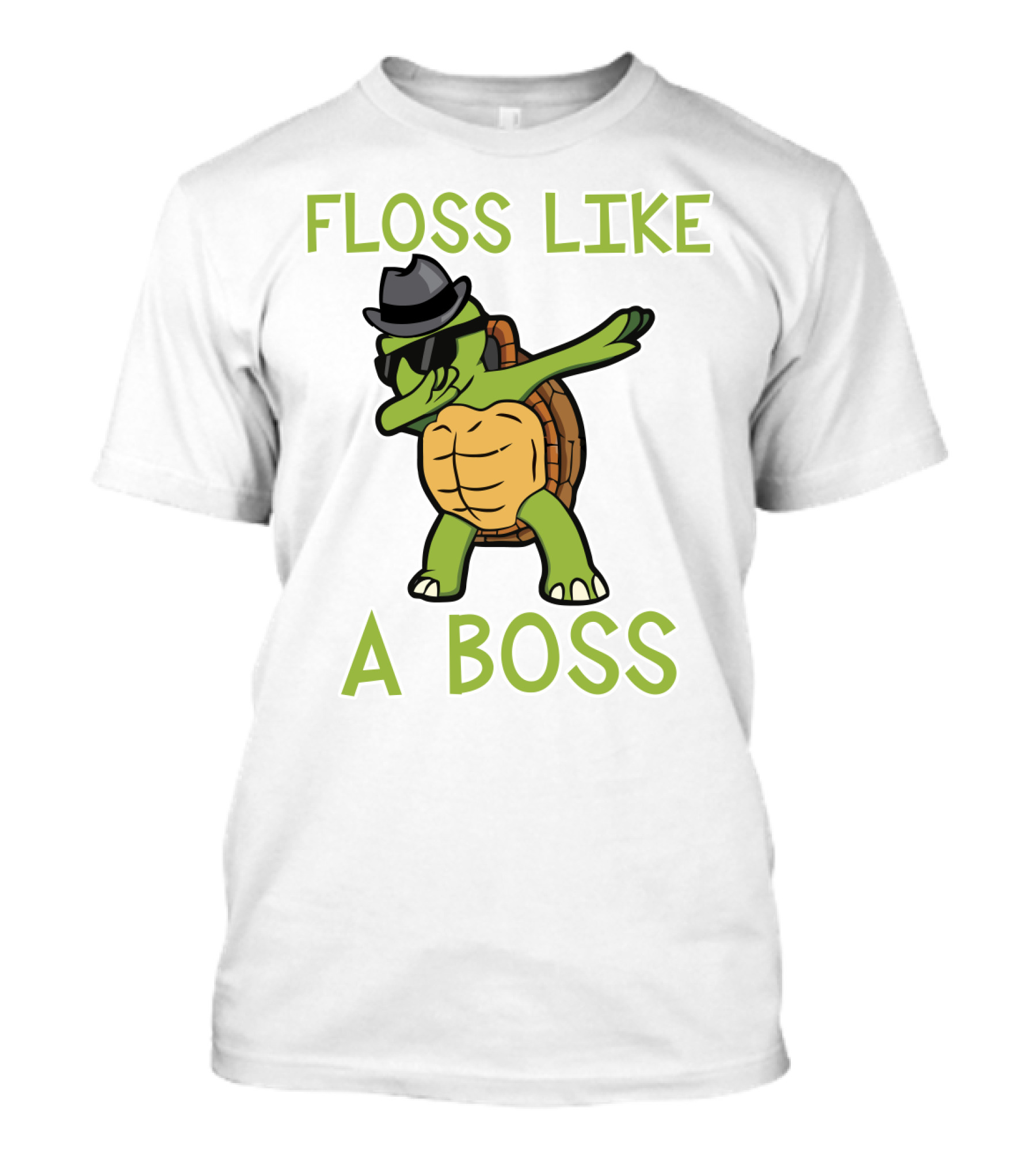 Dabbing Turtle Floss Like A Boss With Hat And Sunglasses T-Shirt