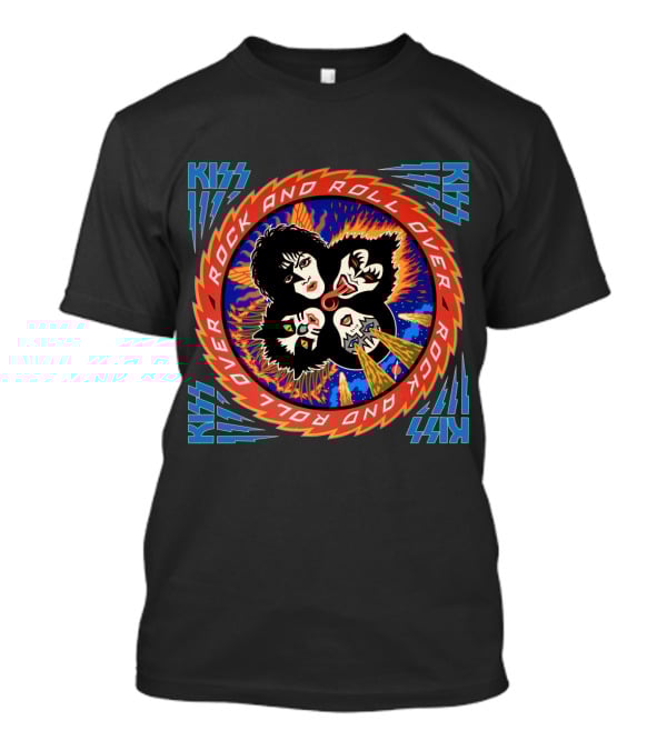 Kiss Rock And Roll Over Vintage Album Art With Iconic Band Imagery T-Shirt
