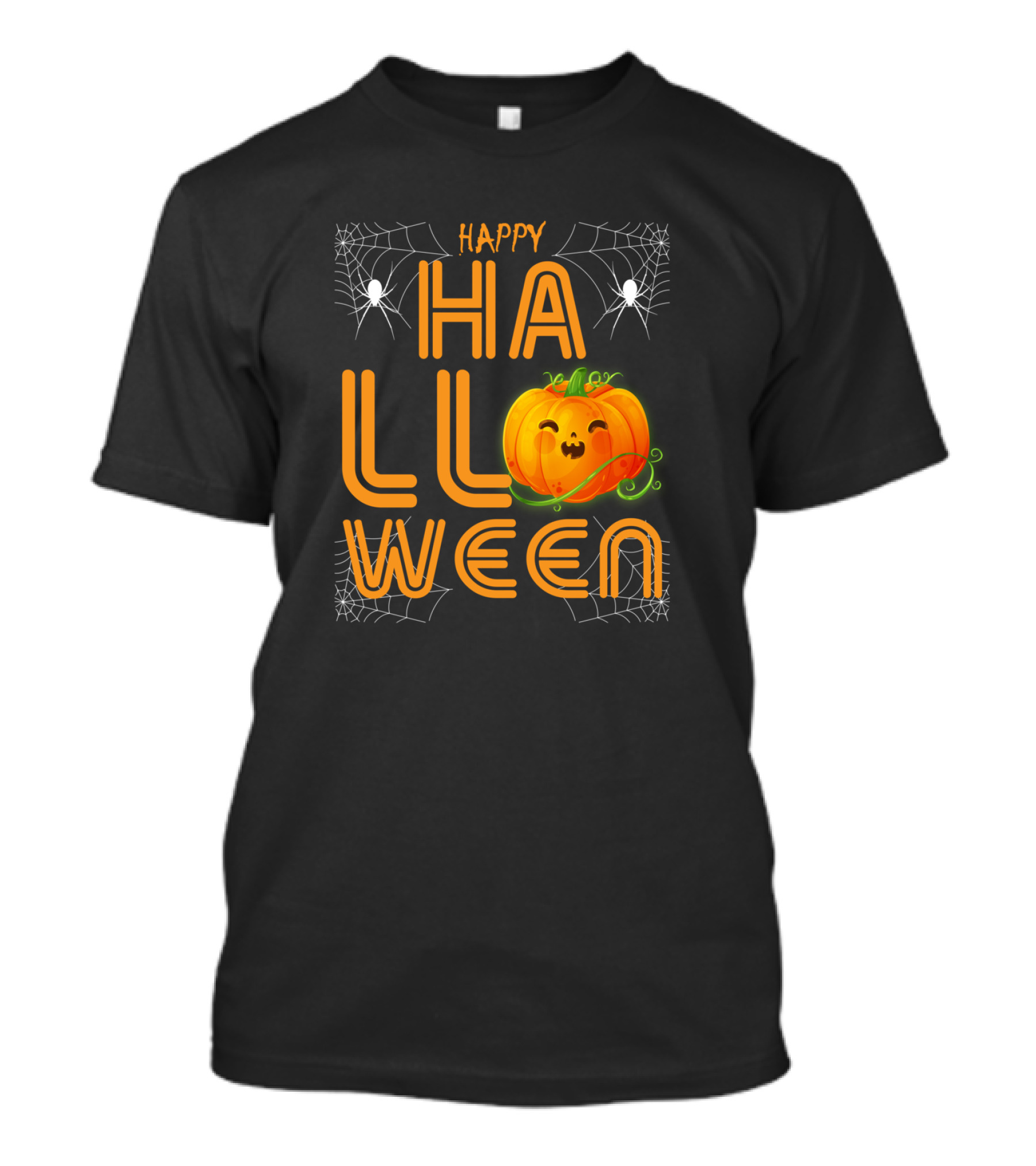 Happy Halloween Cute Face Pumpkin Funny Orange T-Shirt