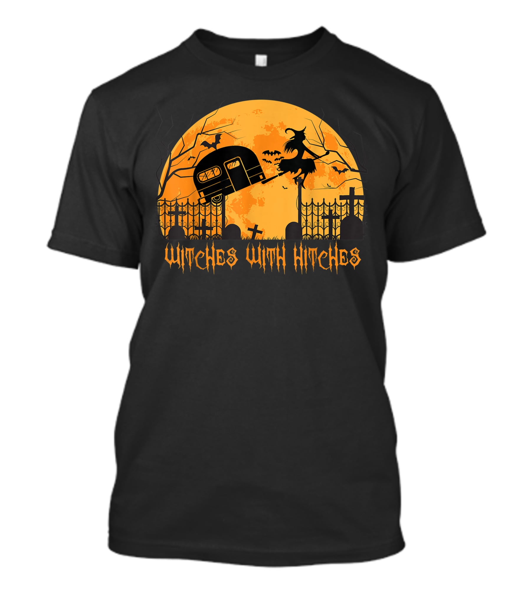 Halloween Spooky Witches With Hitches Camping Scene T-Shirt