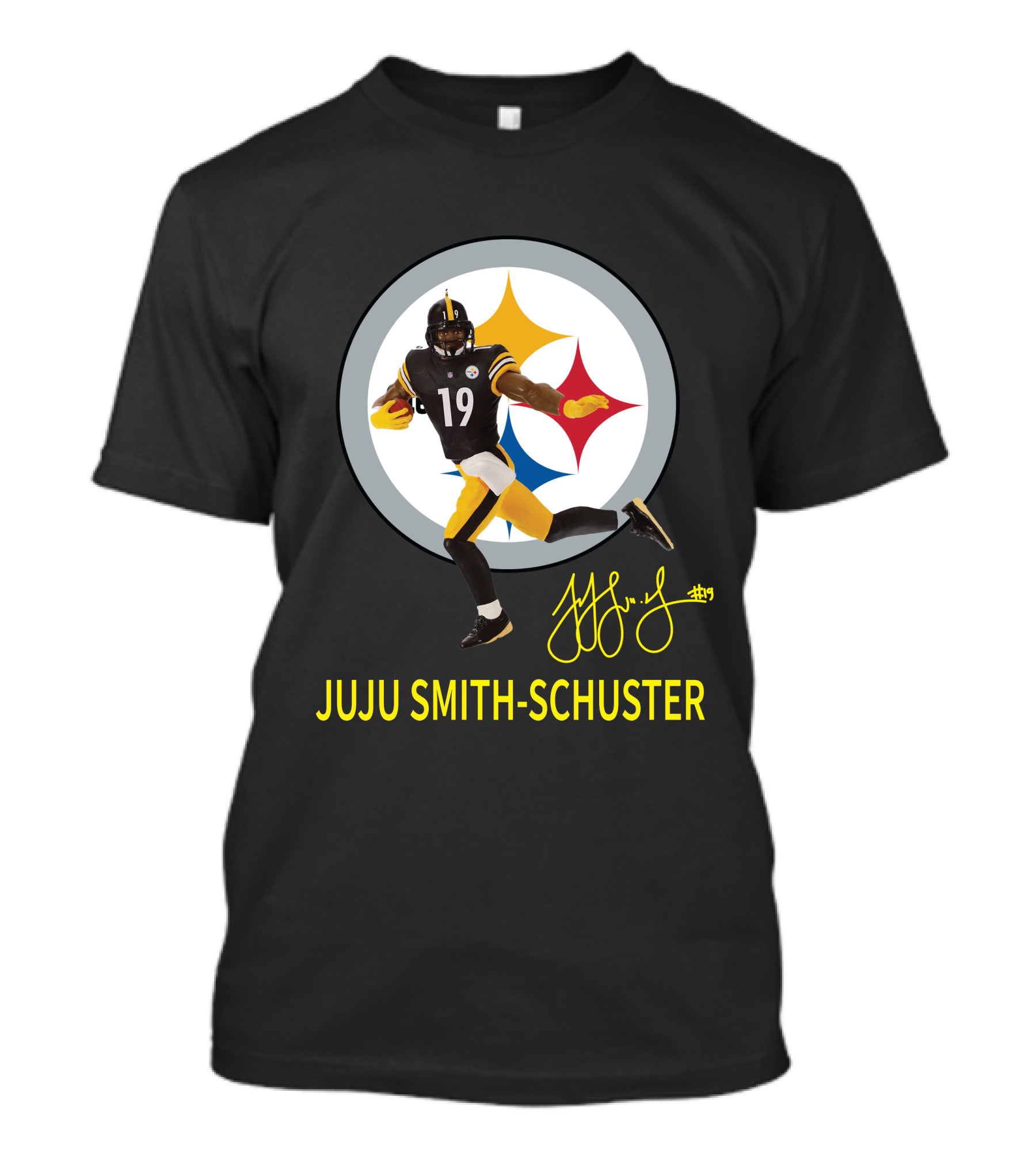 Juju Smith-Schuster 19 Pittsburgh Steelers Football Player Signature T-Shirt
