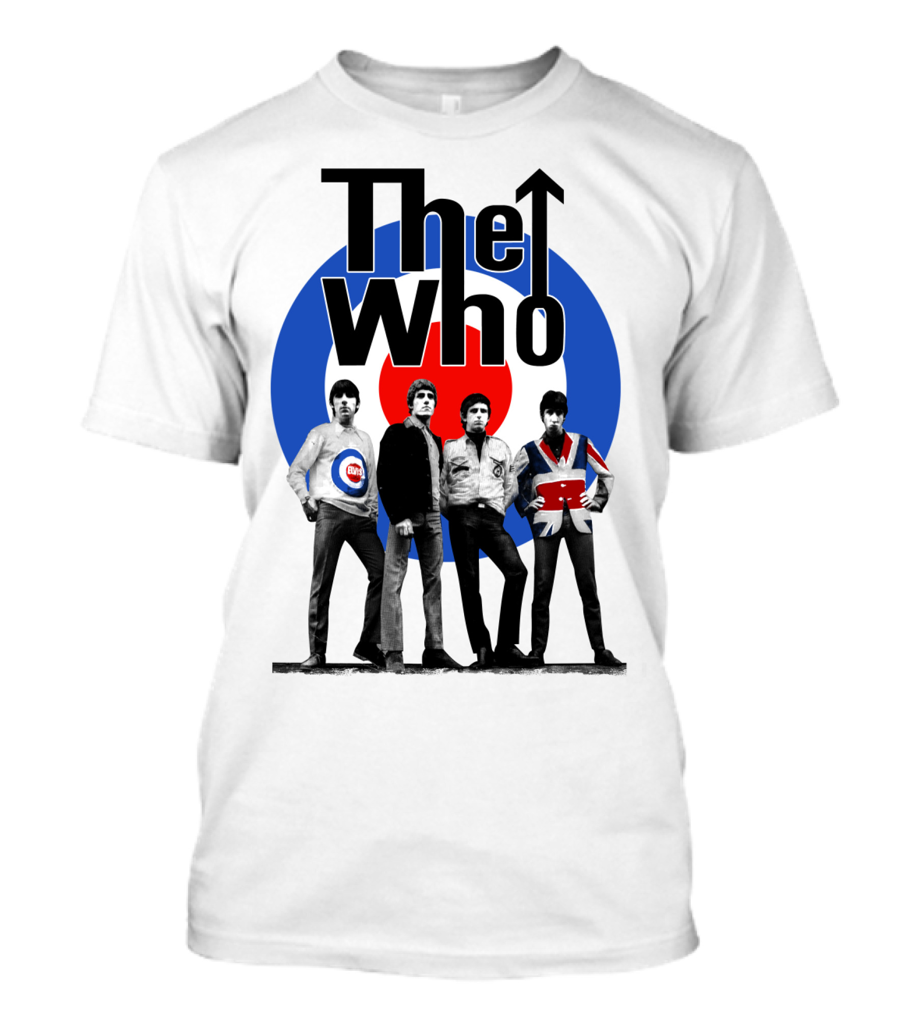 The Who Band Members With British Mod Target T-Shirt