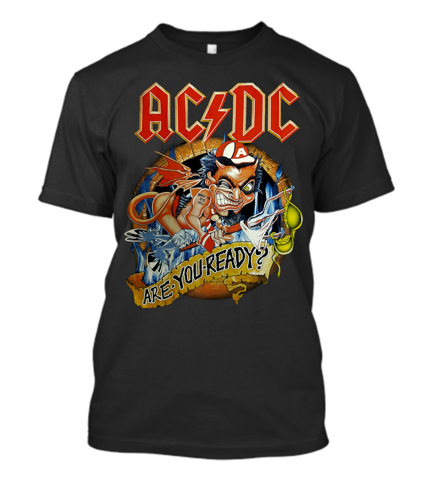 Acdc Are You Ready? Mailed Comic Character T-Shirt
