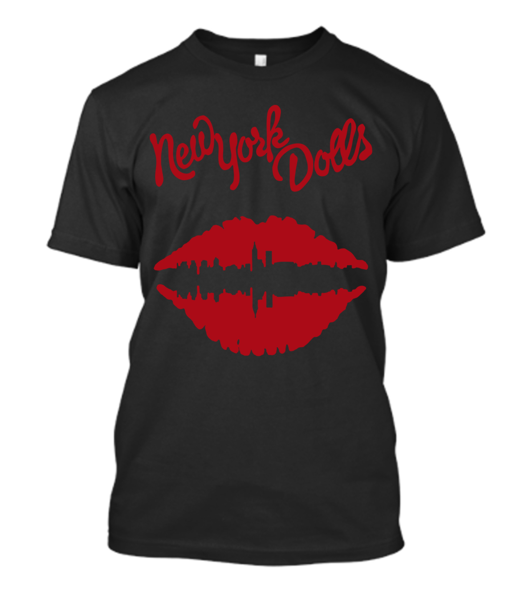 New York Dolls Red Lips Skyline Nyd T-Shirt