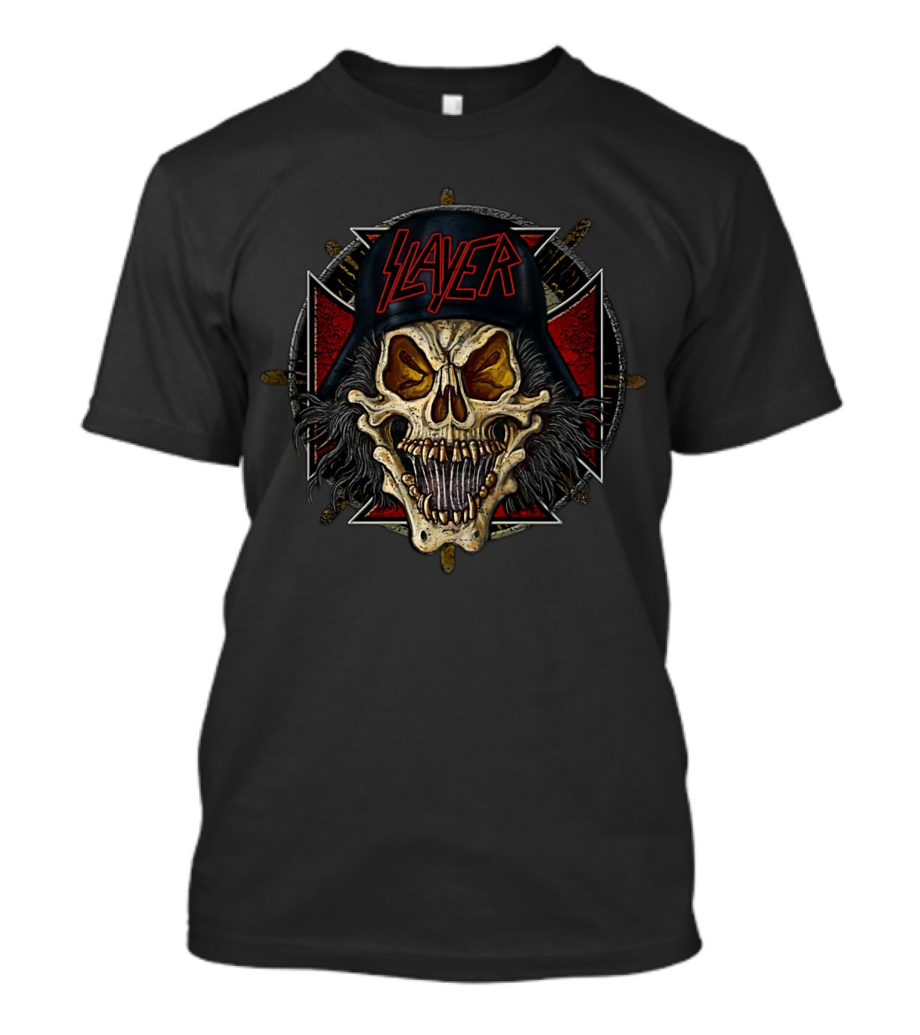 Slayer Skull With Red Pentagram Elements T-Shirt