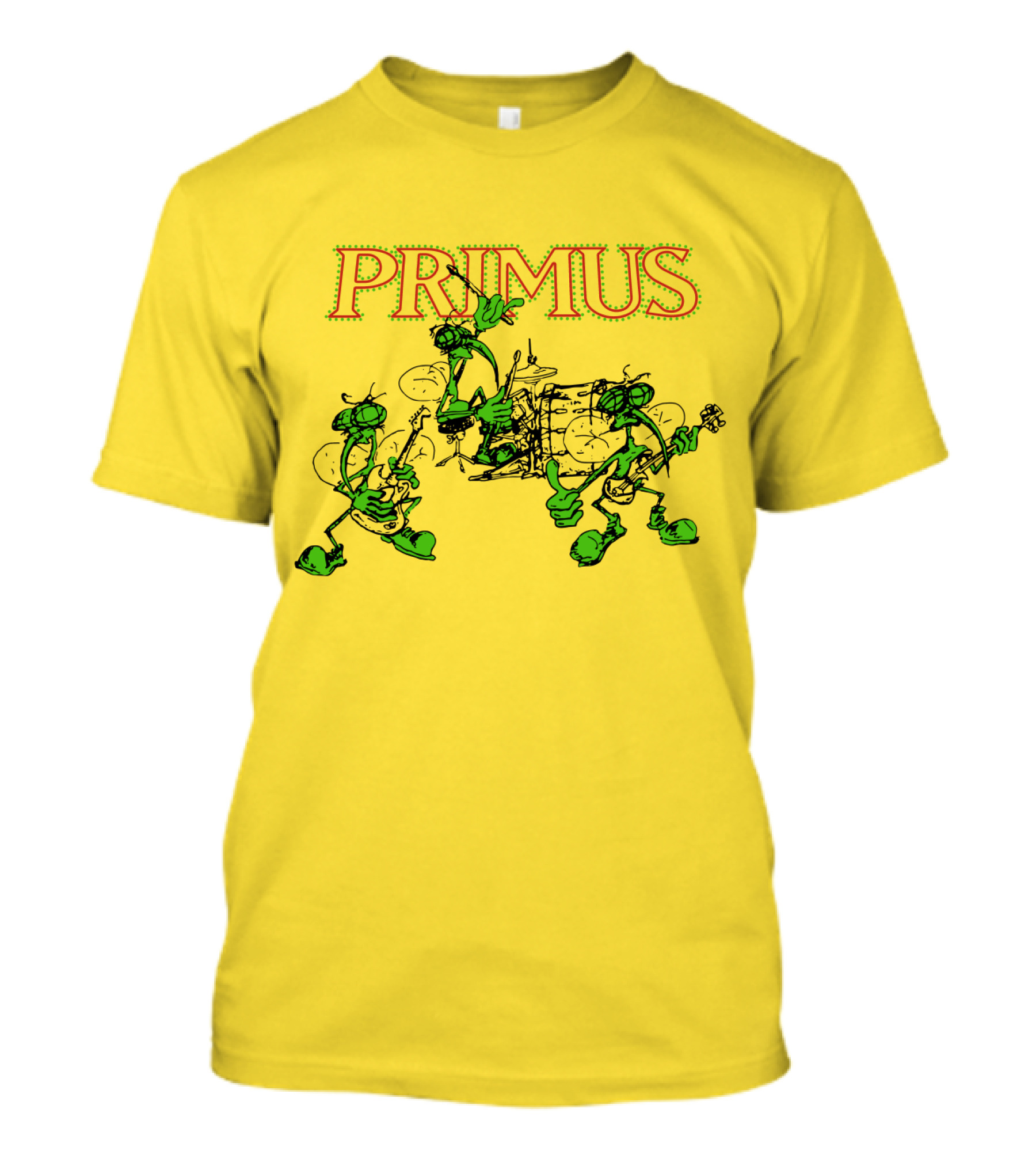 Primus Band Alien Character Drumming And Guitar Playing Scene T-Shirt
