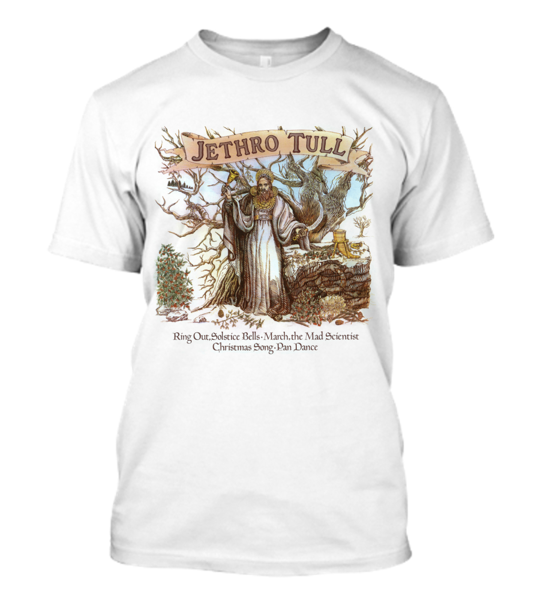Jethro Tull Ring Out Solstice Bells March The Mad Scientist Christmas Song Pan Dance T-Shirt