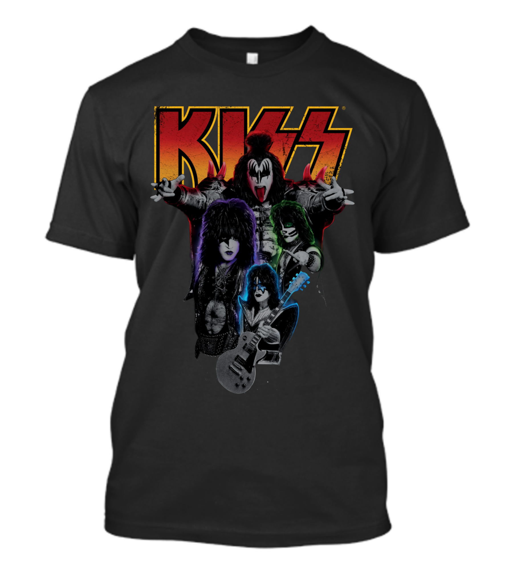 Kiss Band Members Concert Graphic Art T-Shirt