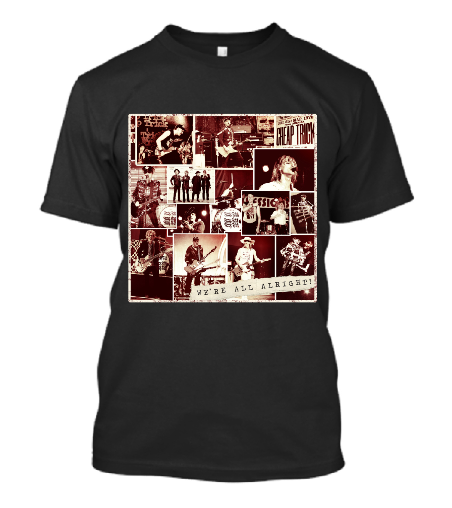 Cheap Trick We're All Alright! Collage Poster T-Shirt
