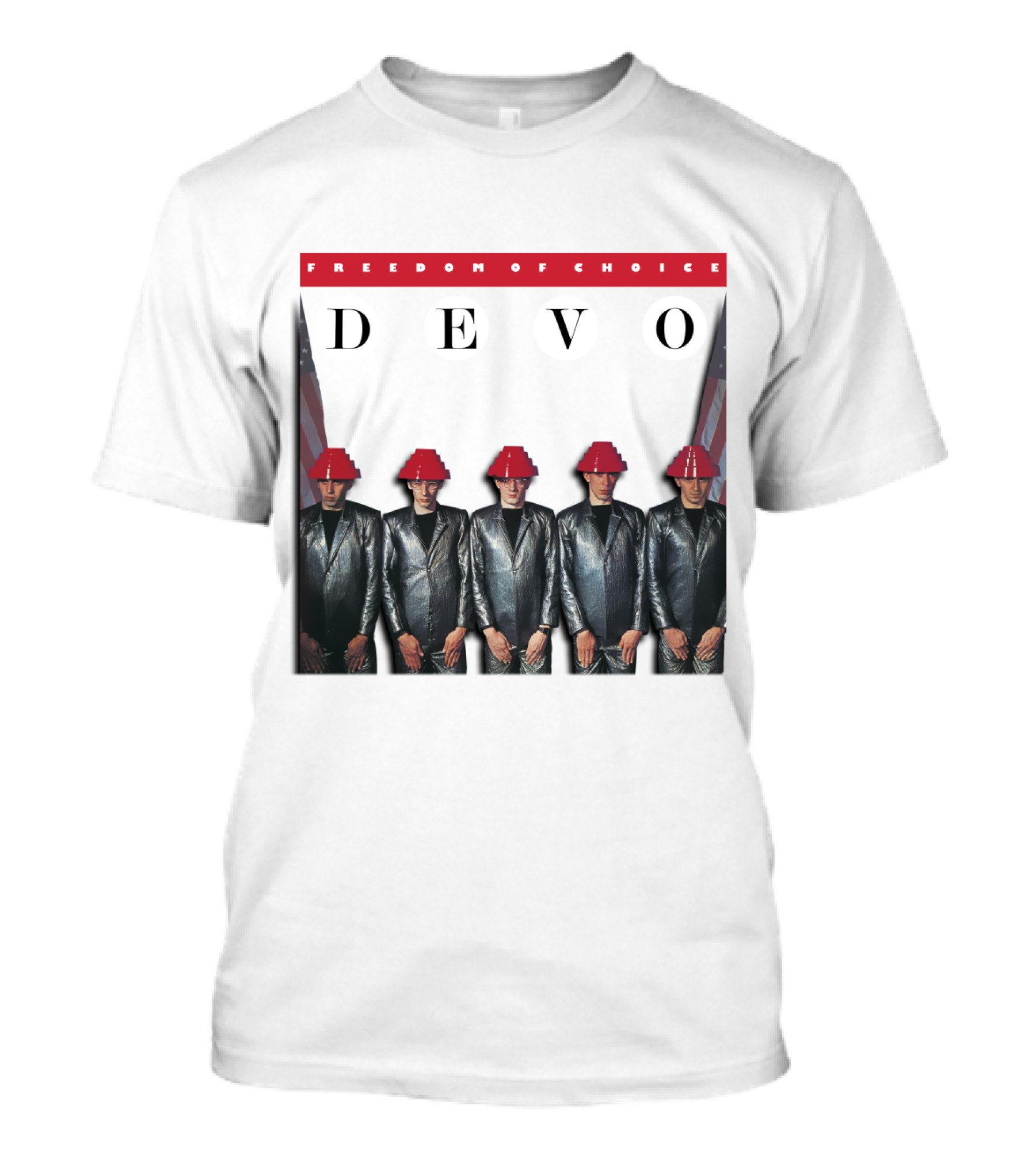 Freedom Of Choice Devo Red Hat Band Members T-Shirt