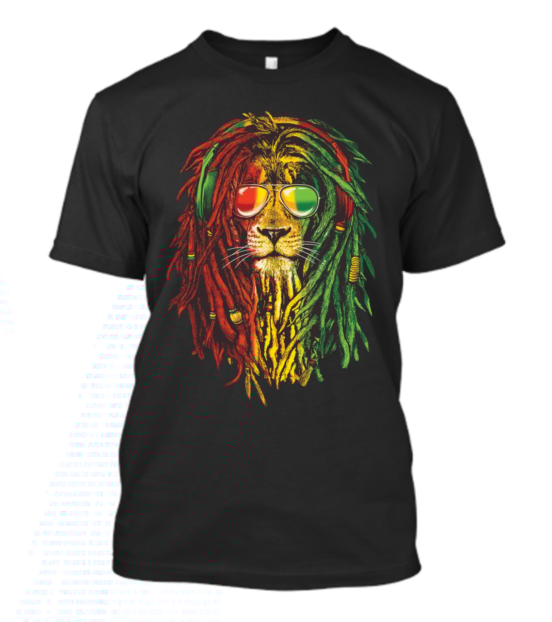 Lion With Rasta Colors And Sunglasses T-Shirt