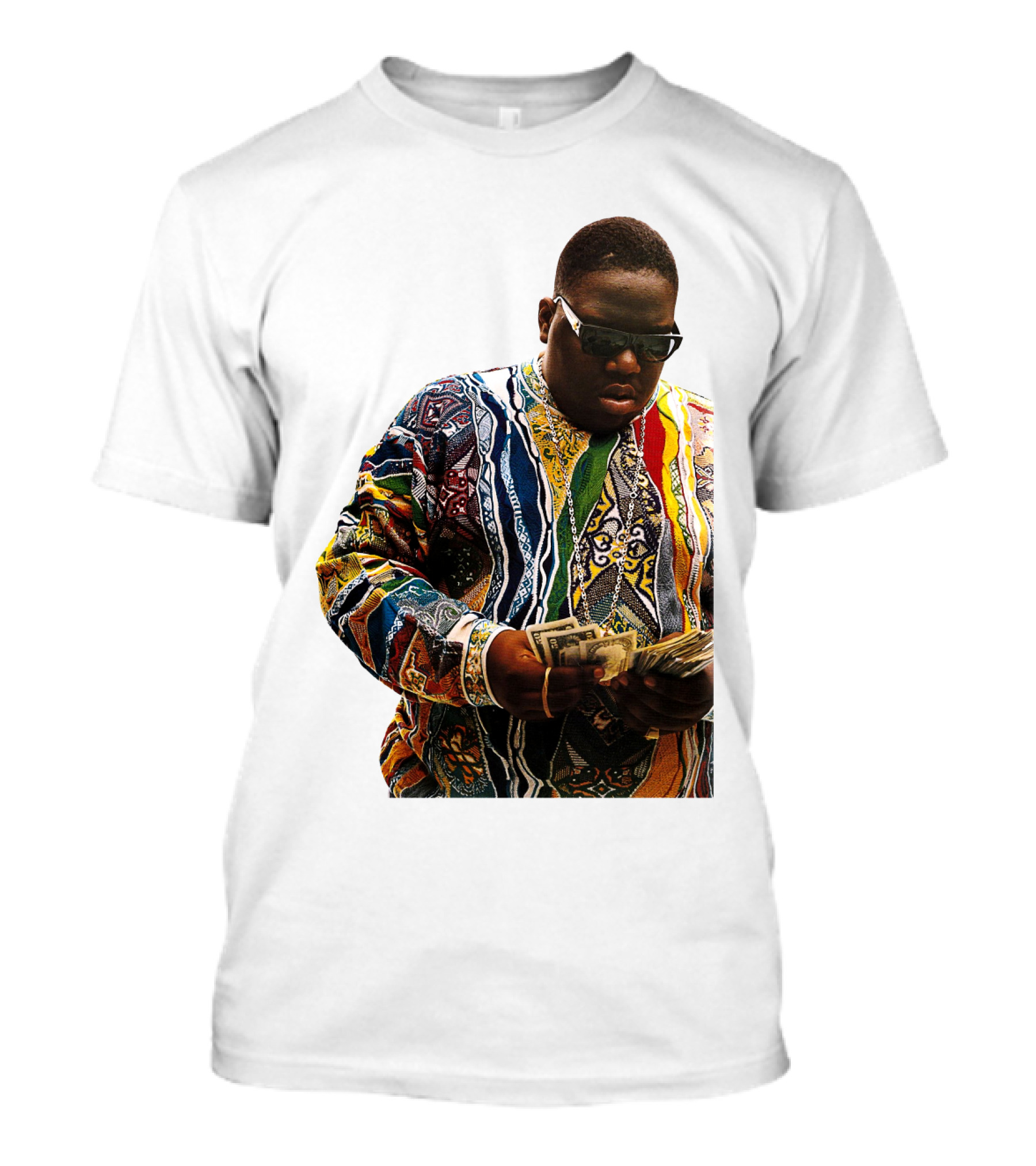 Colorful Sweater Money Counting Sunglasses T-Shirt