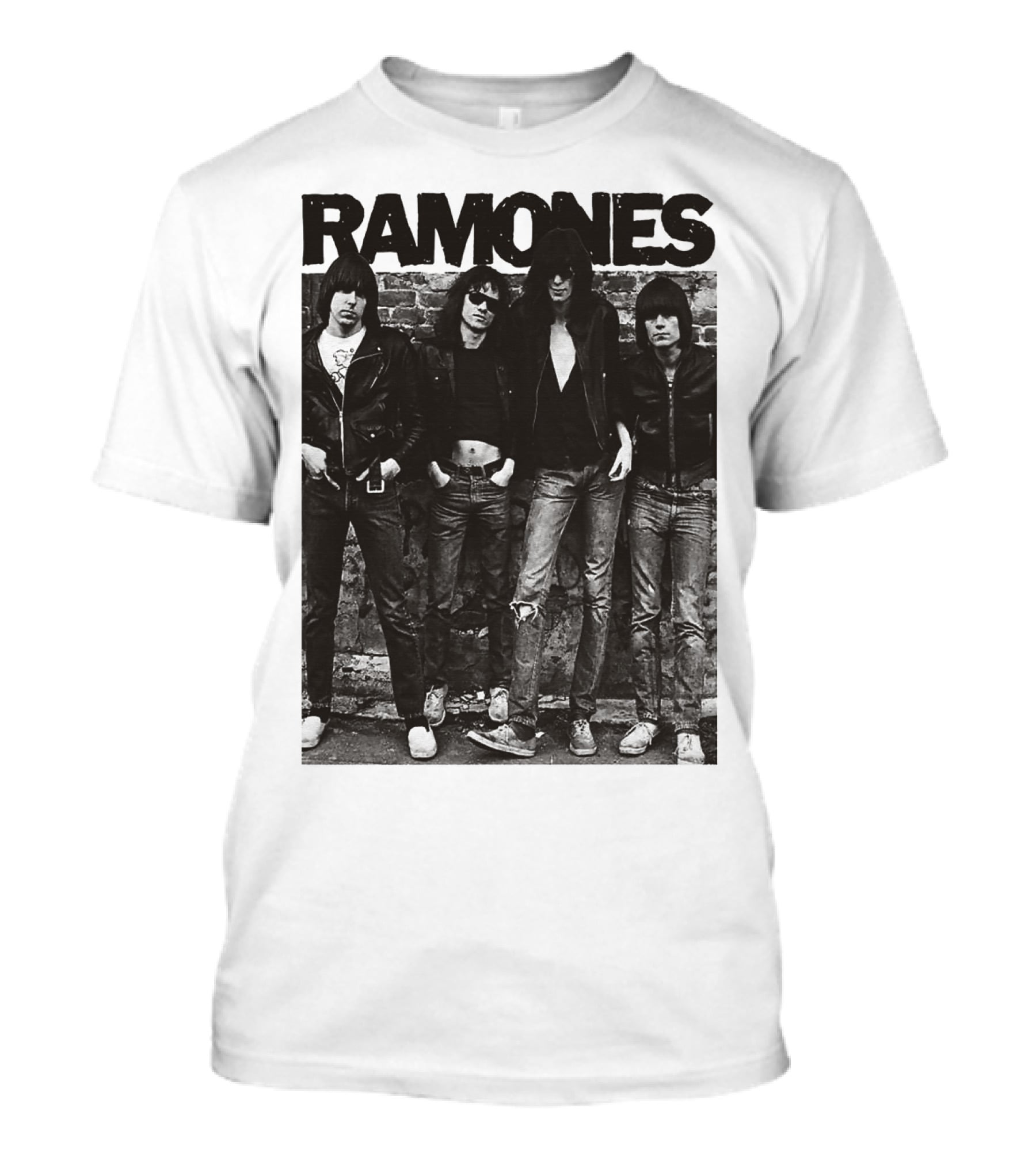 Ramones Black And White Band Photo Iconic Punk Rock Group T-Shirt