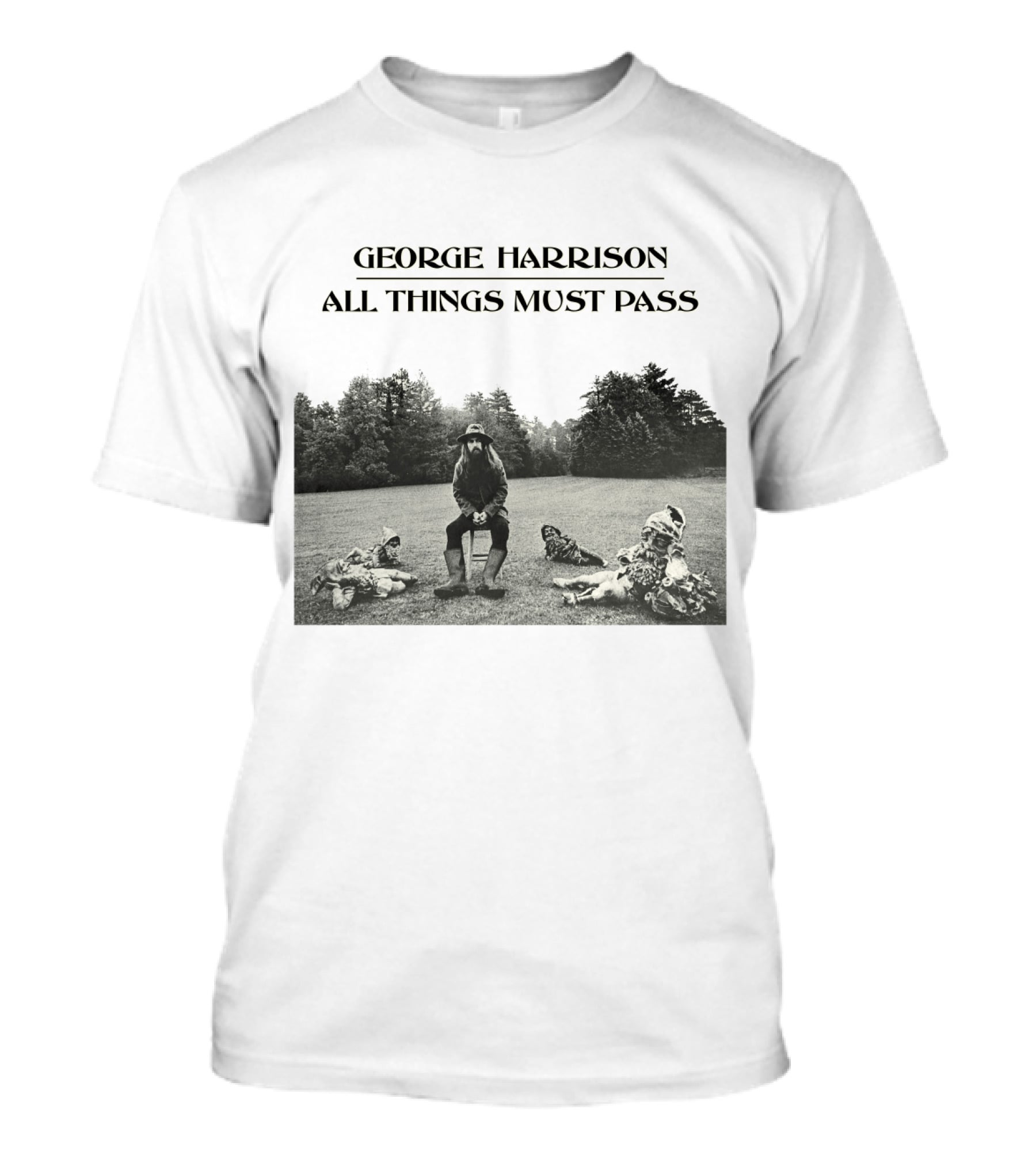 George Harrison All Things Must Pass 1970 Album Cover Black And White Photo T-Shirt