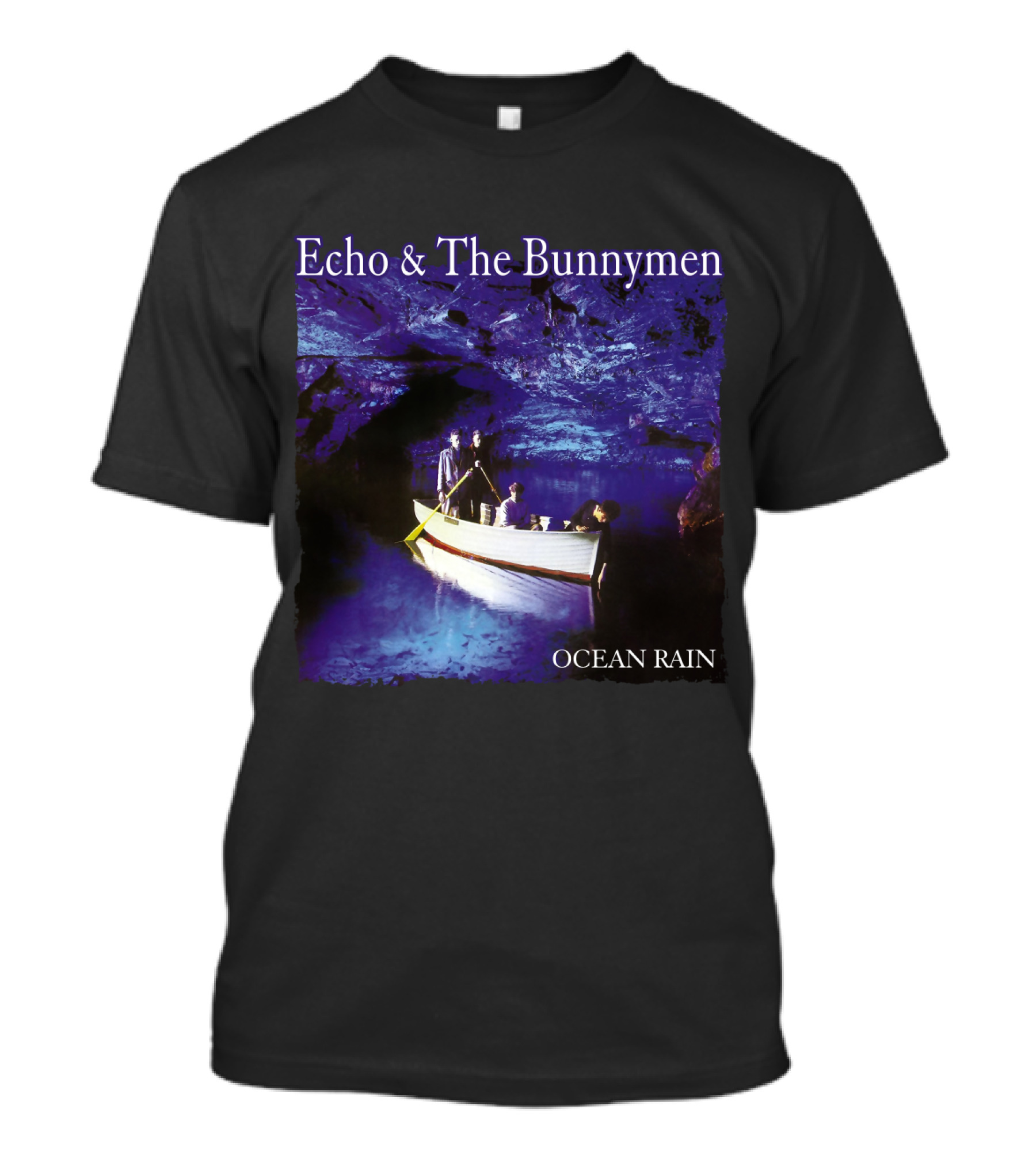 Echo And The Bunnymen Ocean Rain Blue Cave Boat Scene T-Shirt