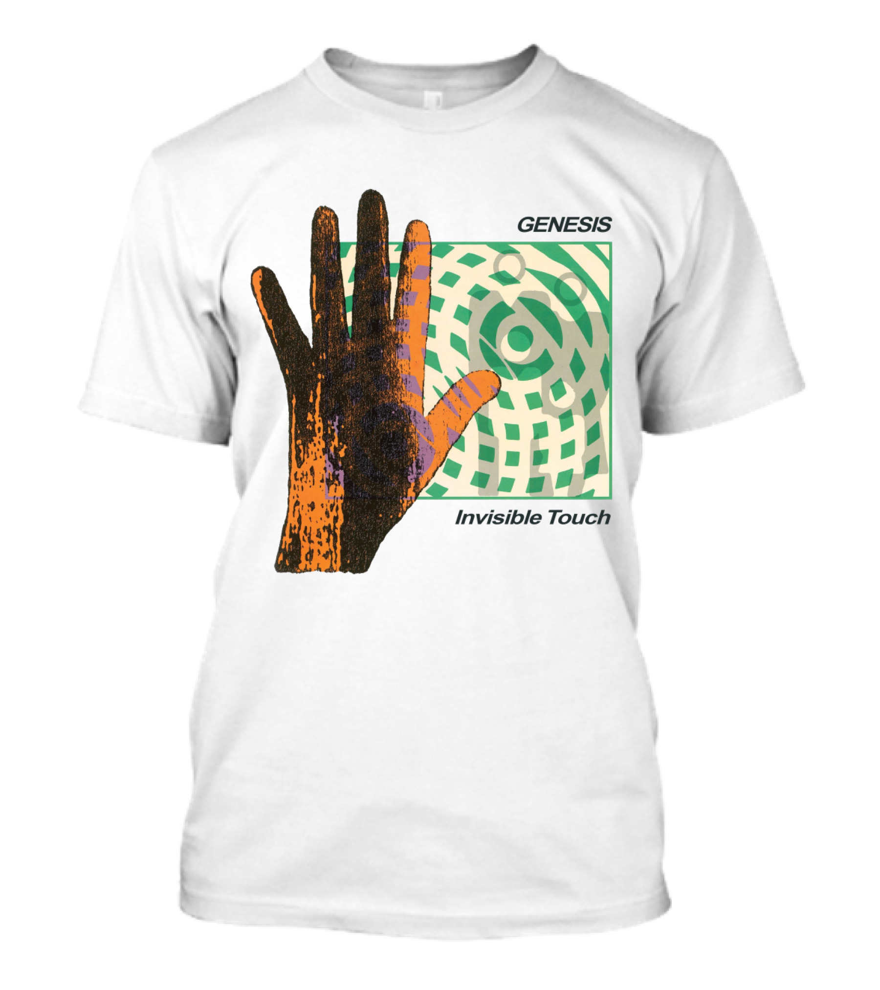 Genesis Invisible Touch Album Cover Art Hand Green T-Shirt