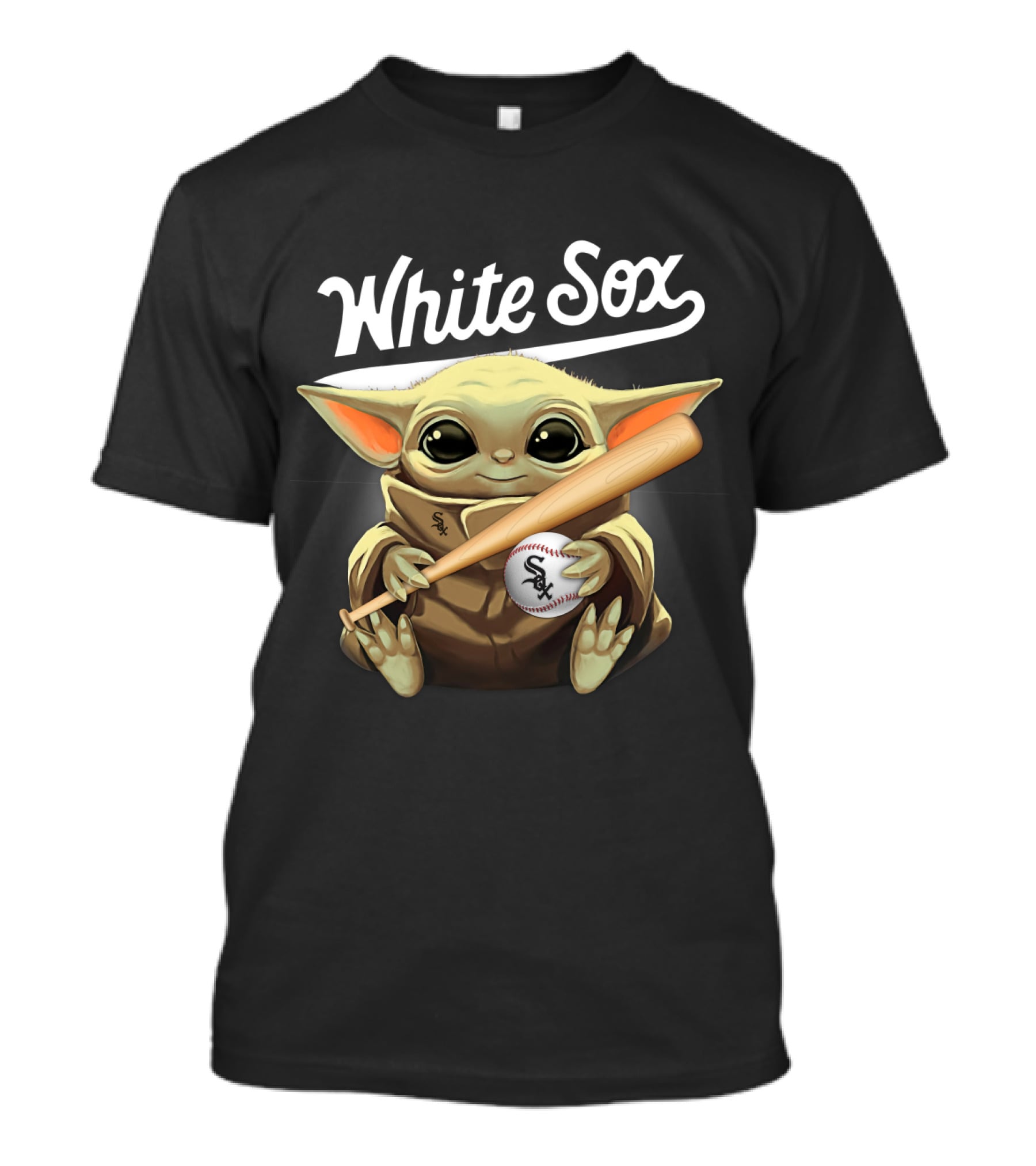White Sox Baby Yoda With Bat And Baseball T-Shirt