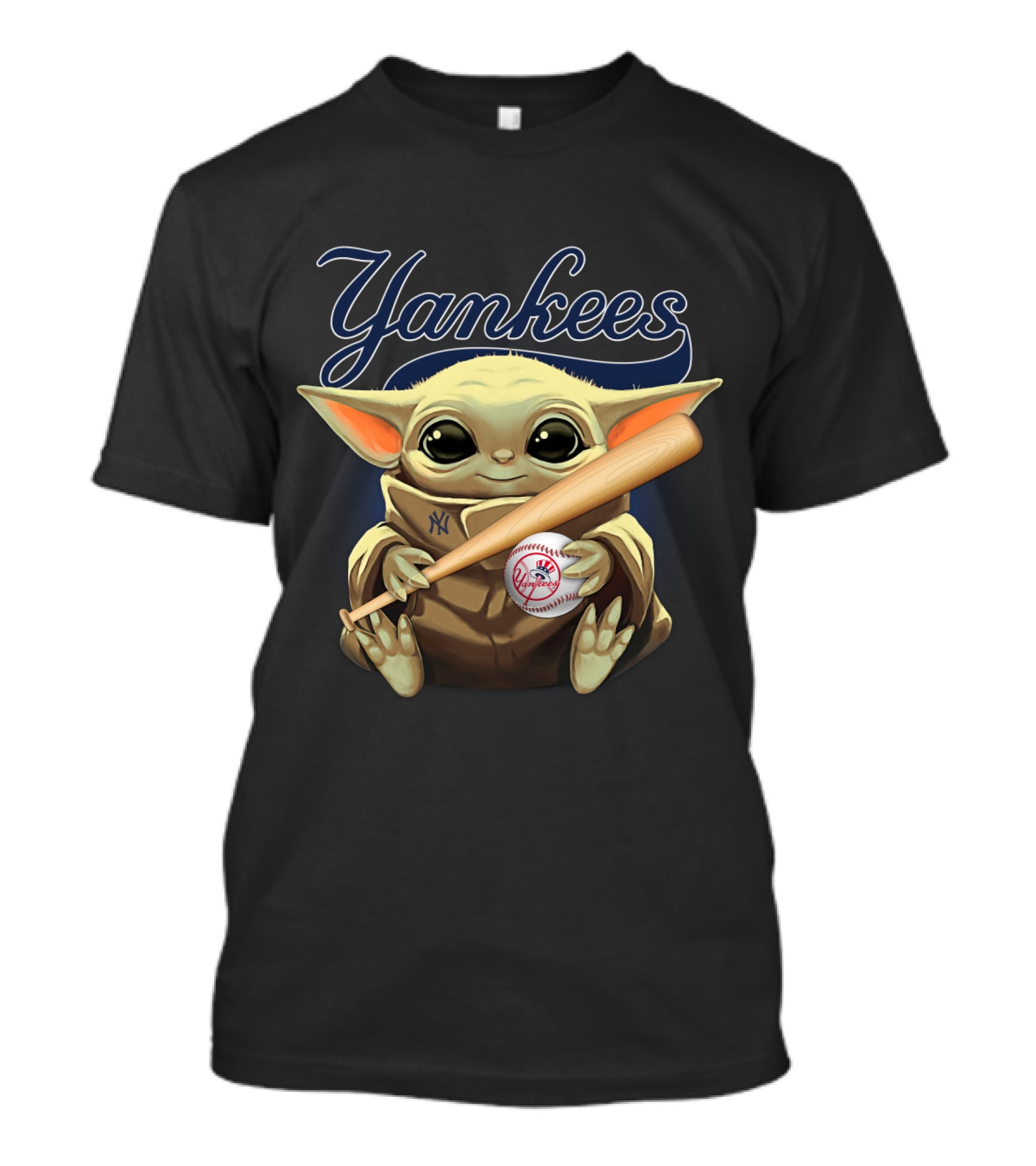 Yankees Baby Alien Holding Baseball Bat And Ball T-Shirt