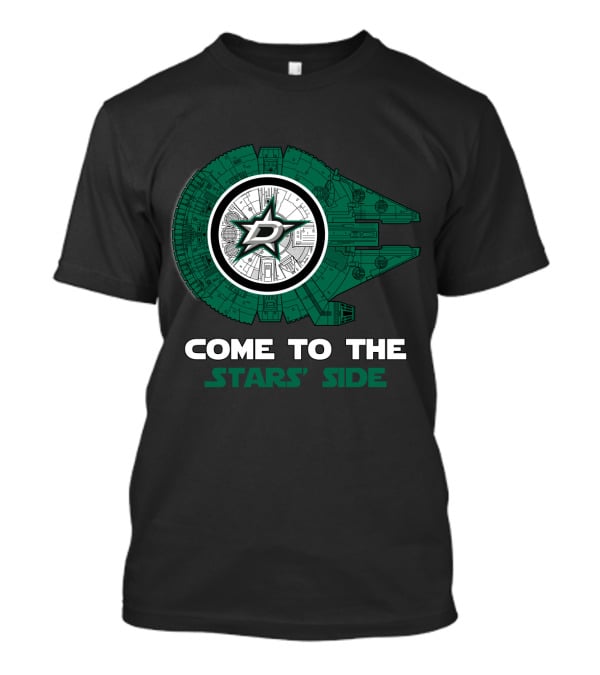 Come To The Stars' Side Dallas Stars Millennium Falcon T-Shirt
