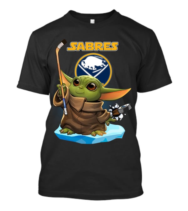 Buffalo Sabres Baby Yoda NHL Hockey Stick And Puck T-Shirt