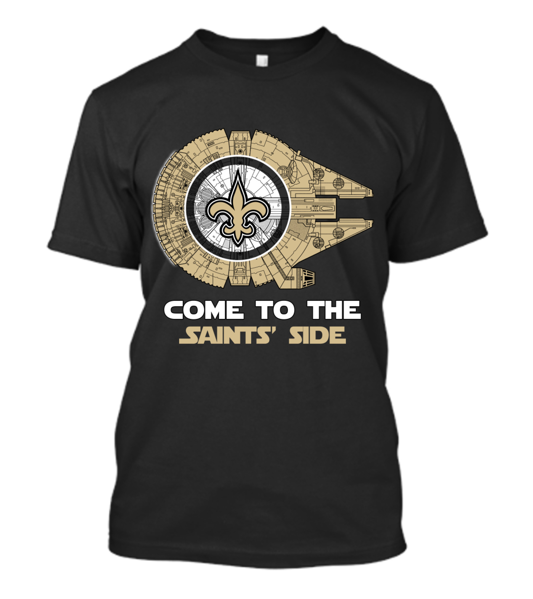 New Orleans Saints Come To The Saints' Side Millennium Falcon T-Shirt