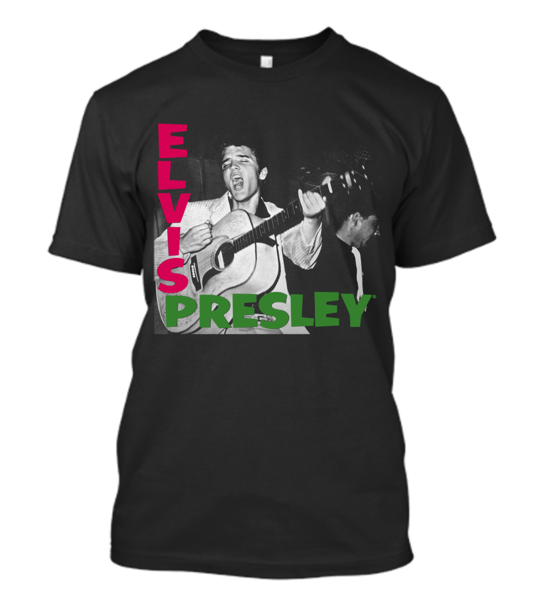 Elvis Presley Guitar Performance Iconic Vintage Image T-Shirt