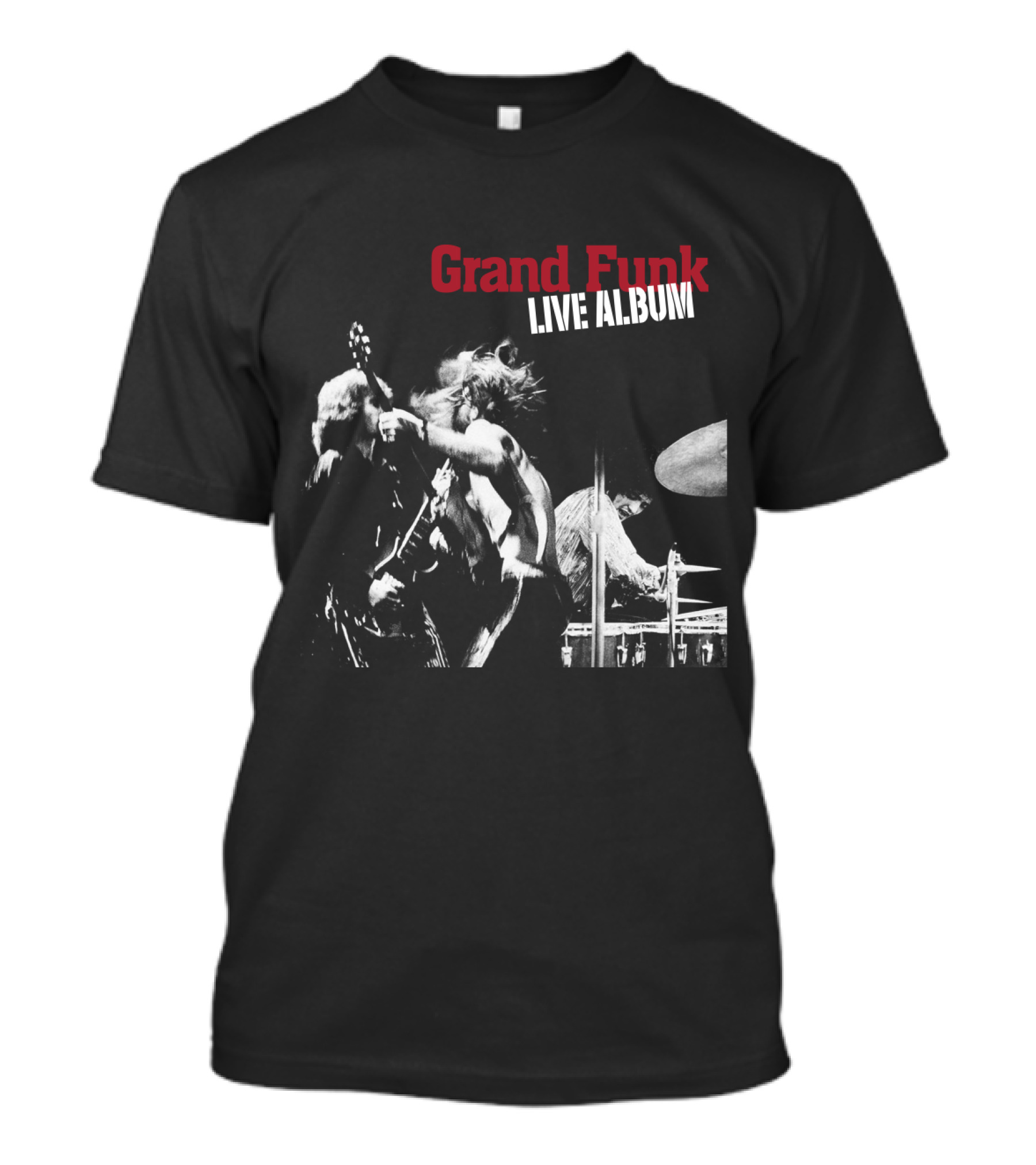 Grand Funk Live Album Black And White Concert Imagery Gfr T-Shirt