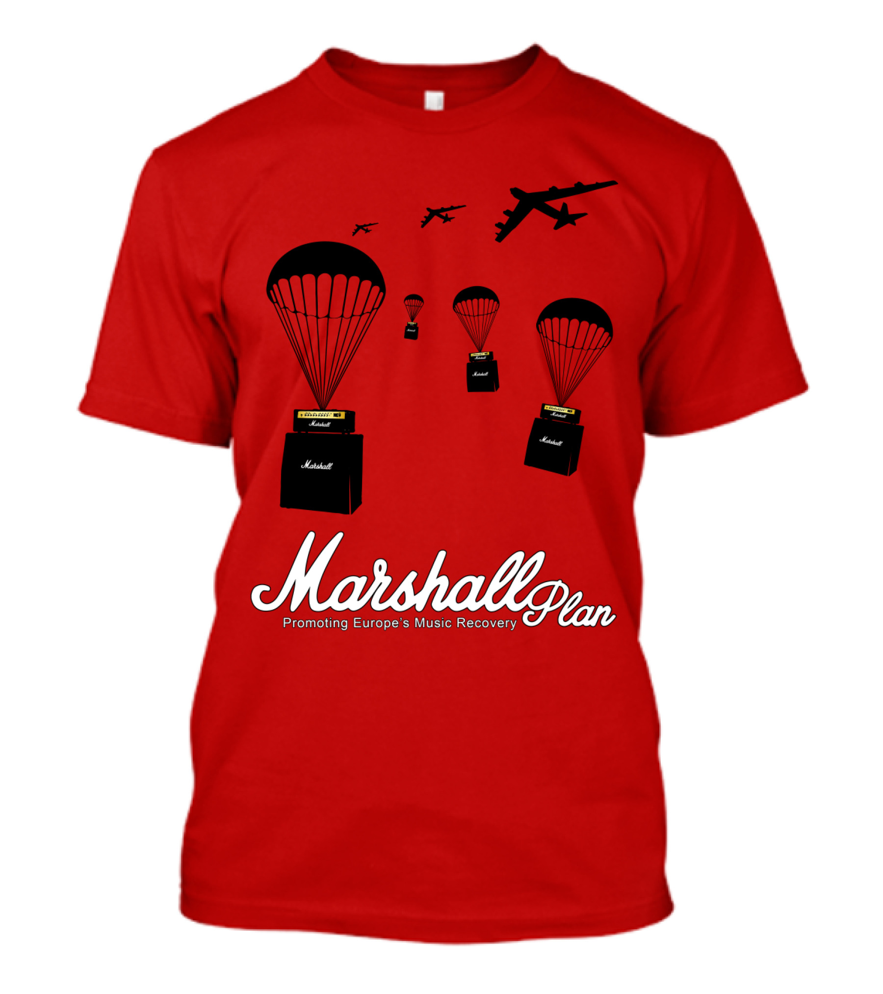 Marshall Plan Amplifiers Parachuted For Europe's Music Recovery T-Shirt