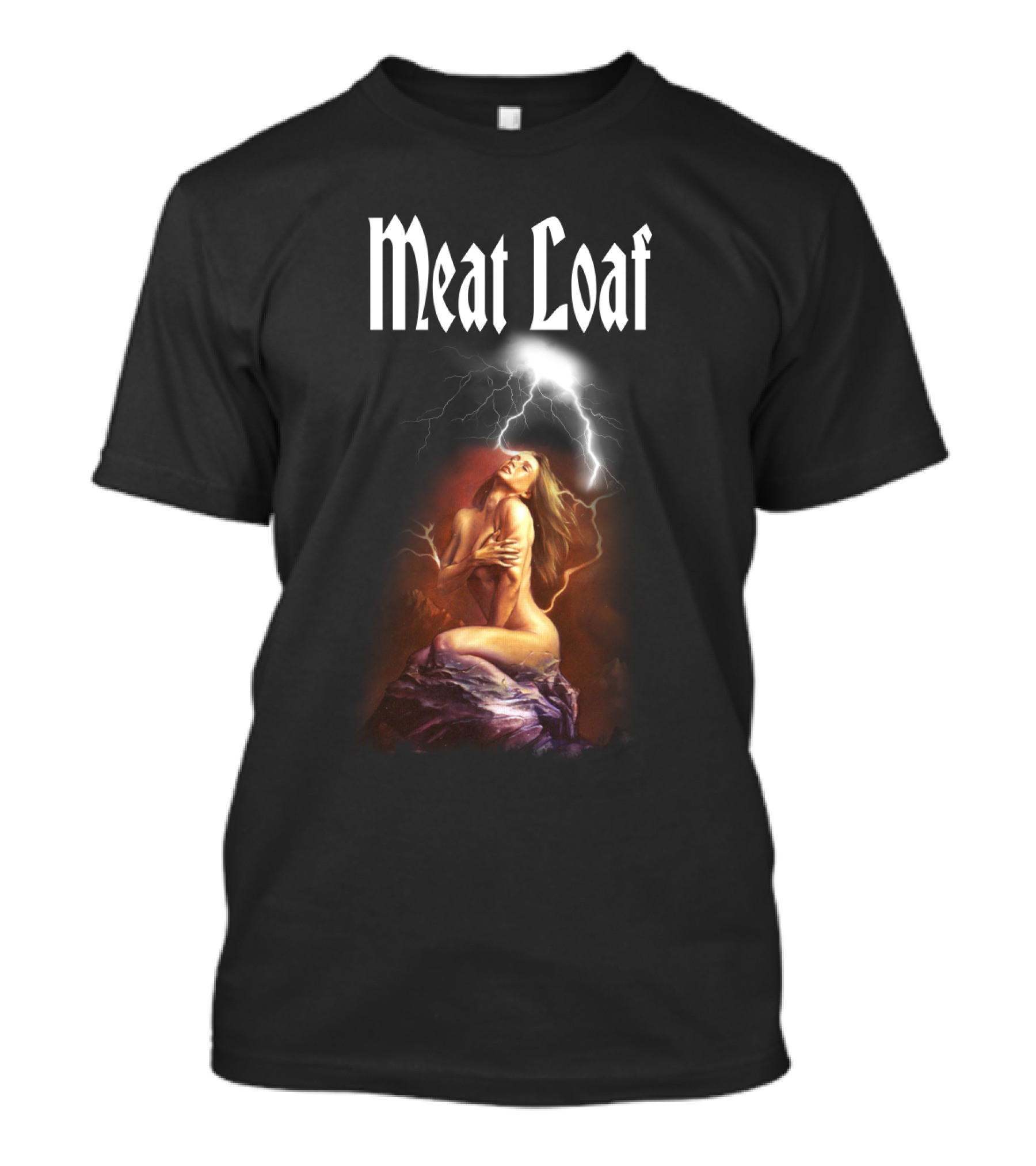 Meat Loaf Ml 01 Three Bats Tour 2007 Lightning Nude Art T-Shirt