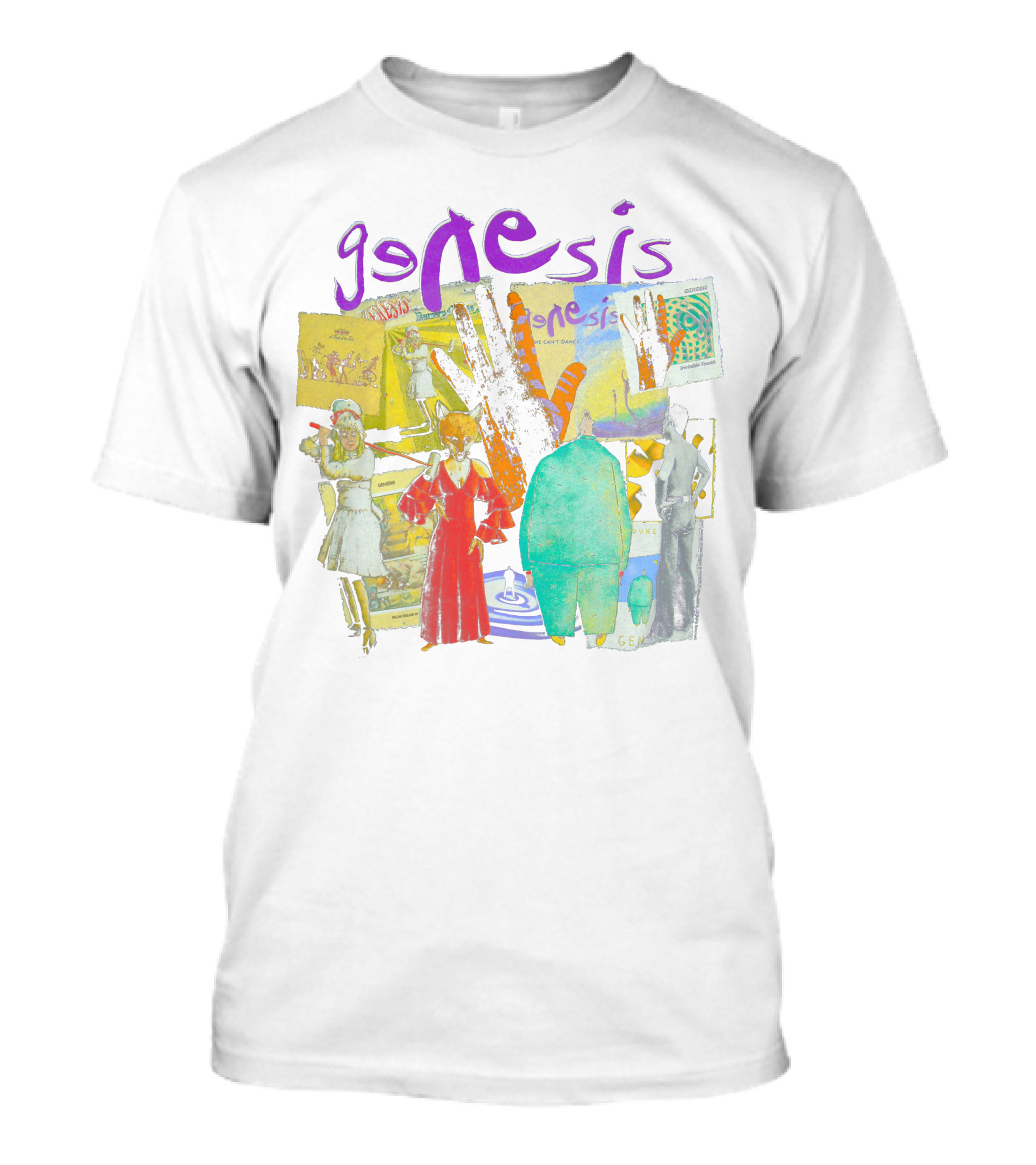 Genesis Album Collage Art Characters And Colors T-Shirt