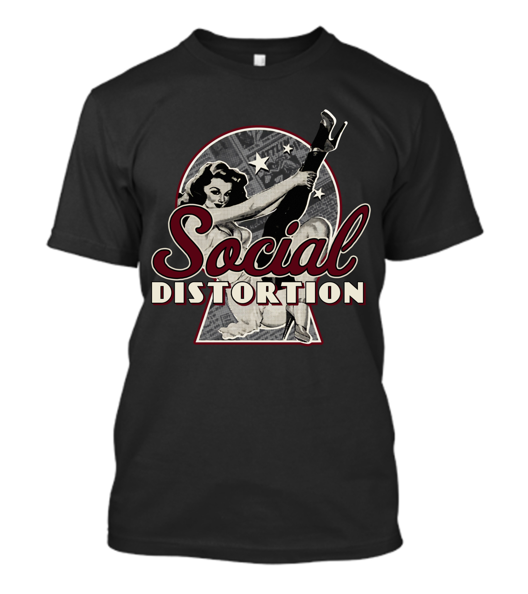 Social Distortion Retro Pin-Up Girl Art T-Shirt