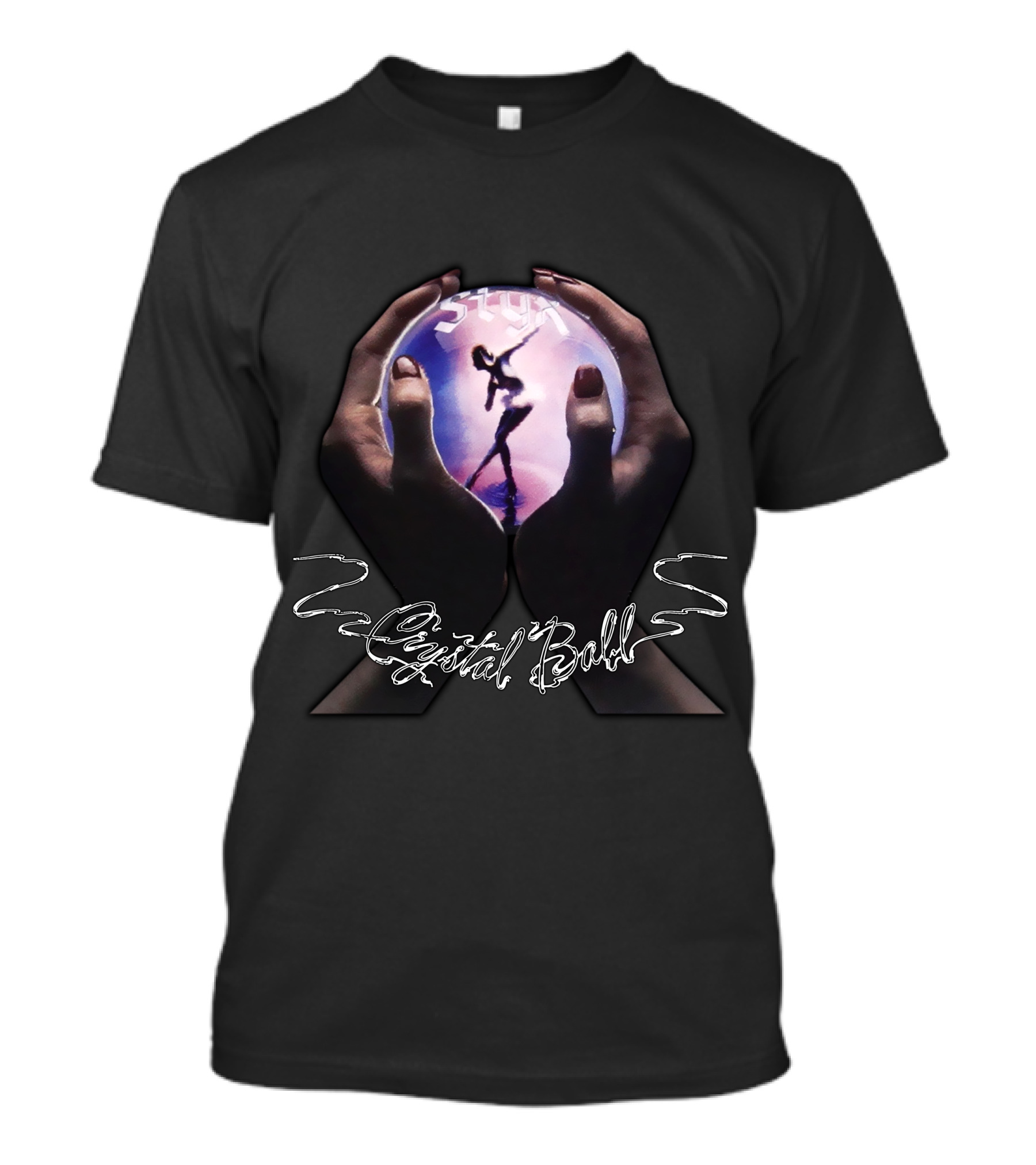 Styx Crystal Ball Silhouette Hands T-Shirt