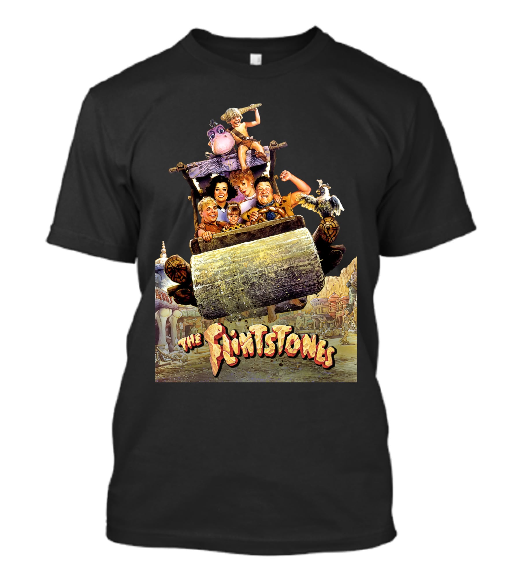 The Flintstones Movie Iconic Car Scene With Fred Wilma And Friends T-Shirt