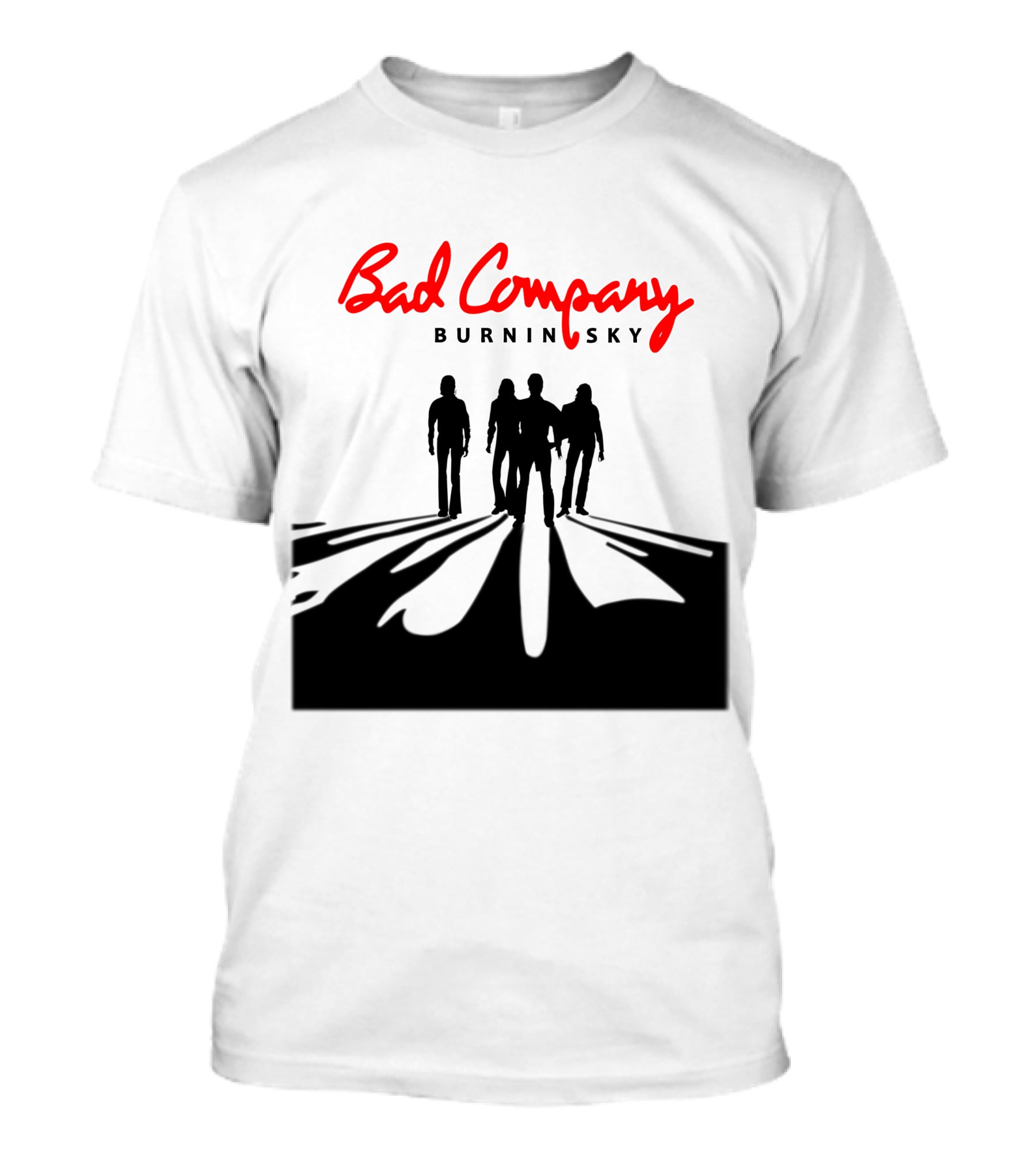 Bad Company Burnin' Sky Silhouette Walking Down Road T-Shirt