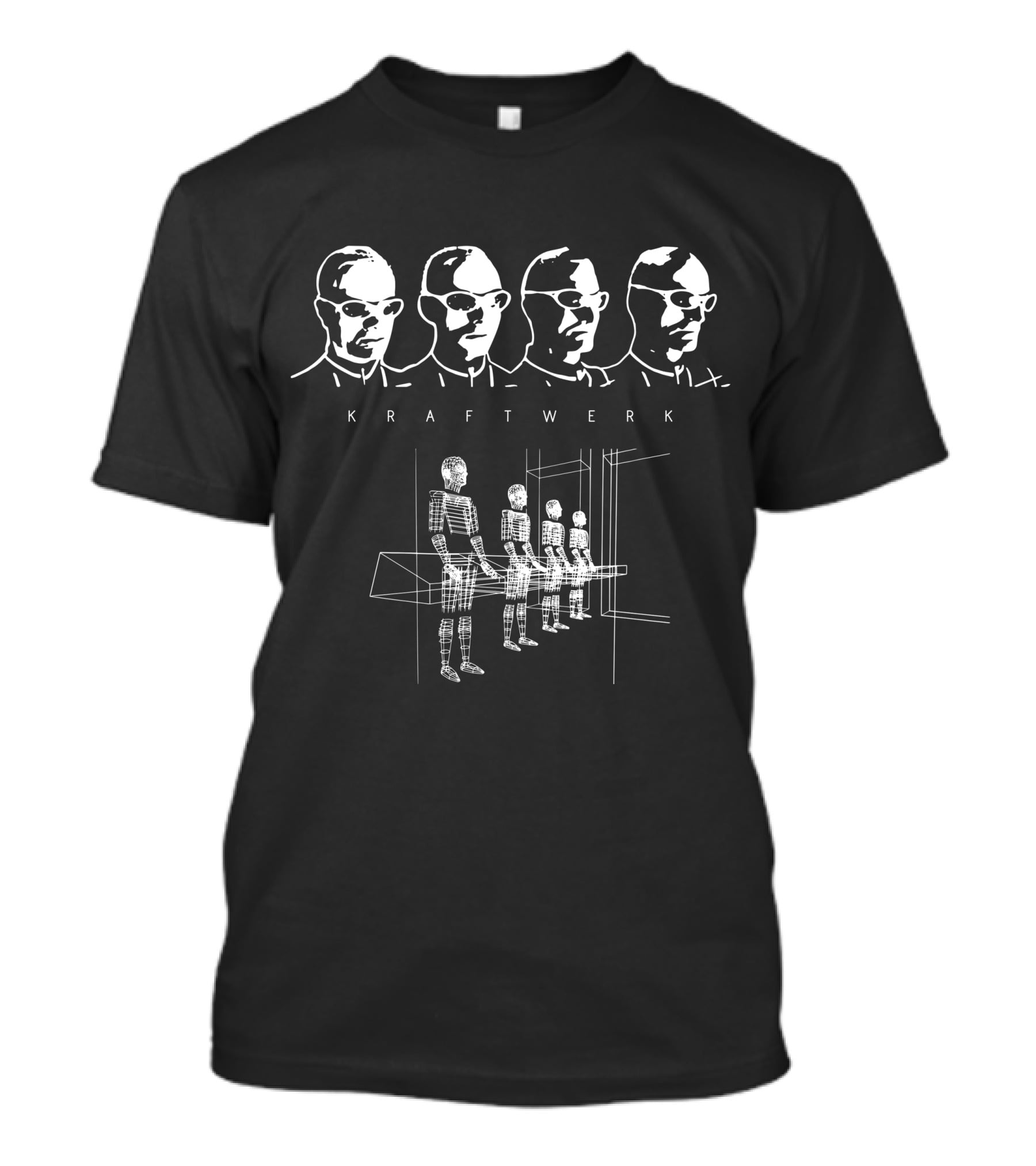 Kraftwerk Band Members With Computer World Virtual Figures T-Shirt