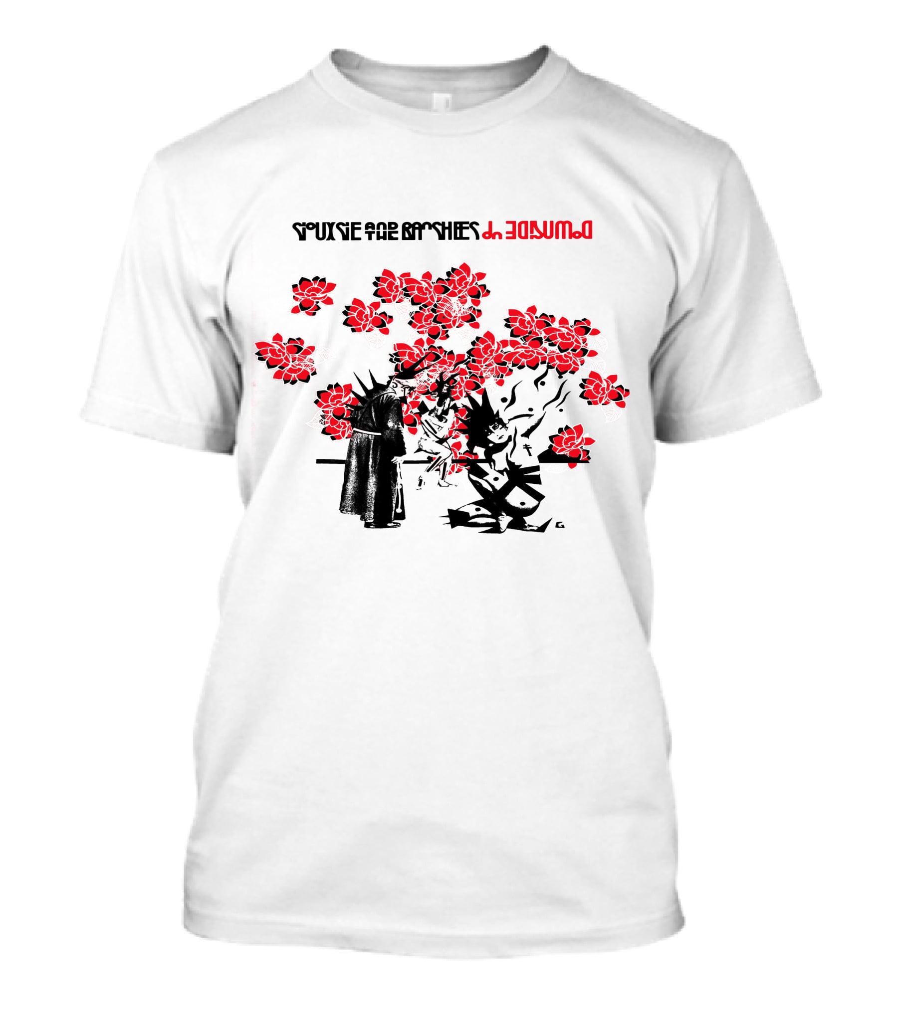 Siouxsie And The Banshees Downside Up Graphic With Floral And Figures T-Shirt