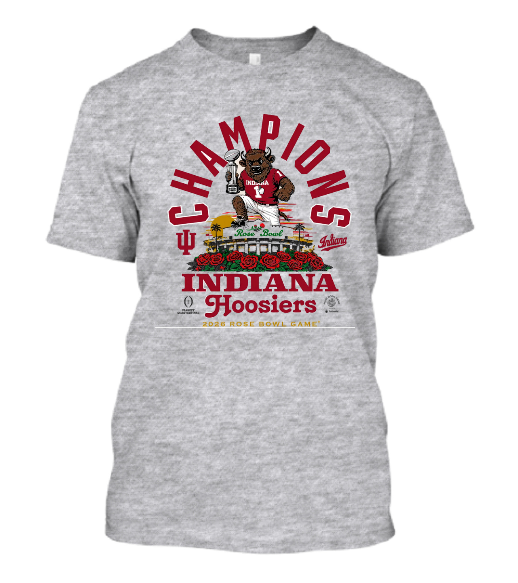 Indiana Hoosiers Bison 2026 Rose Bowl Champions Game Iu Rose Bowl T-Shirt