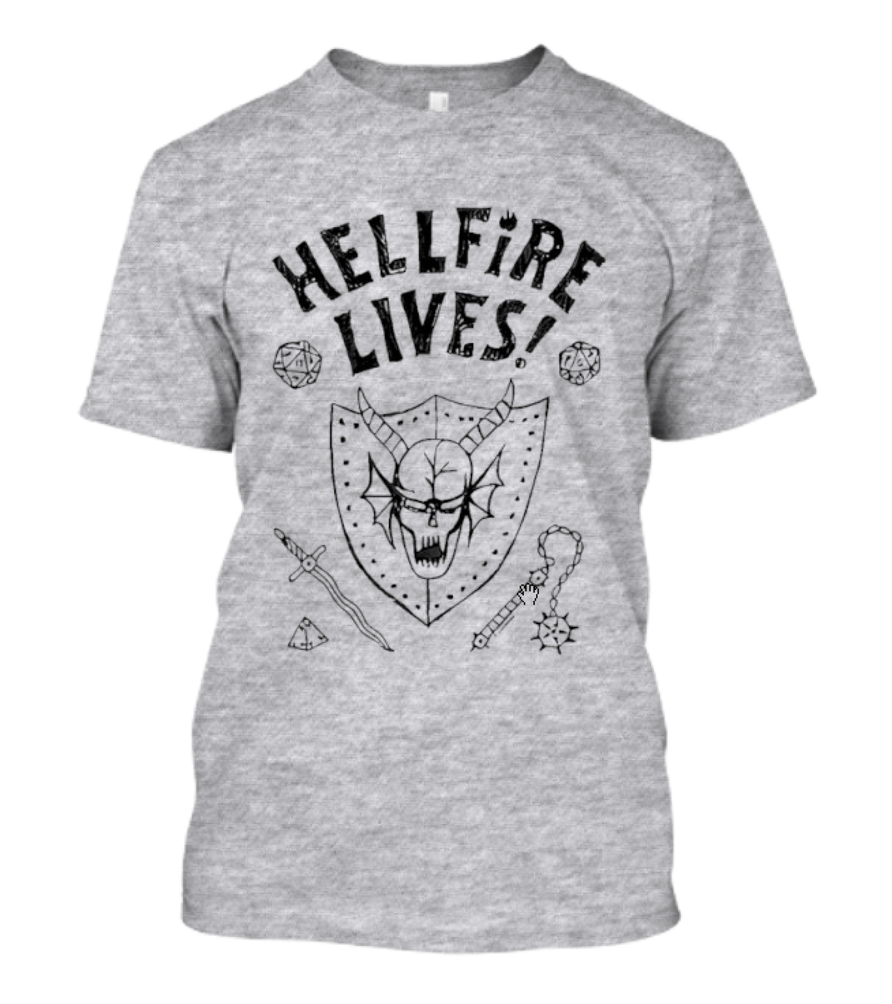 Hellfire Lives Stranger Things Hawkins High Hellfire Club Dustin Henderson Dungeon Master Lives T-Shirt