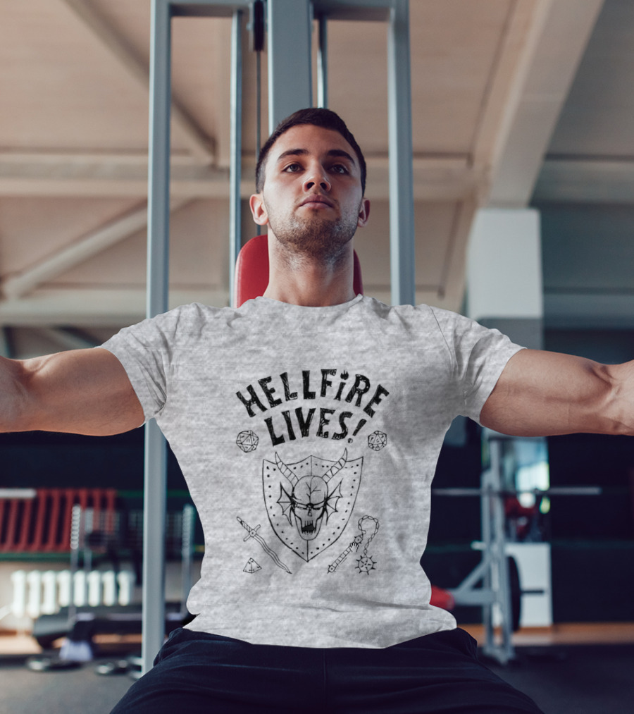Hellfire Lives Stranger Things Hawkins High Hellfire Club Dustin Henderson Dungeon Master Lives T-Shirt