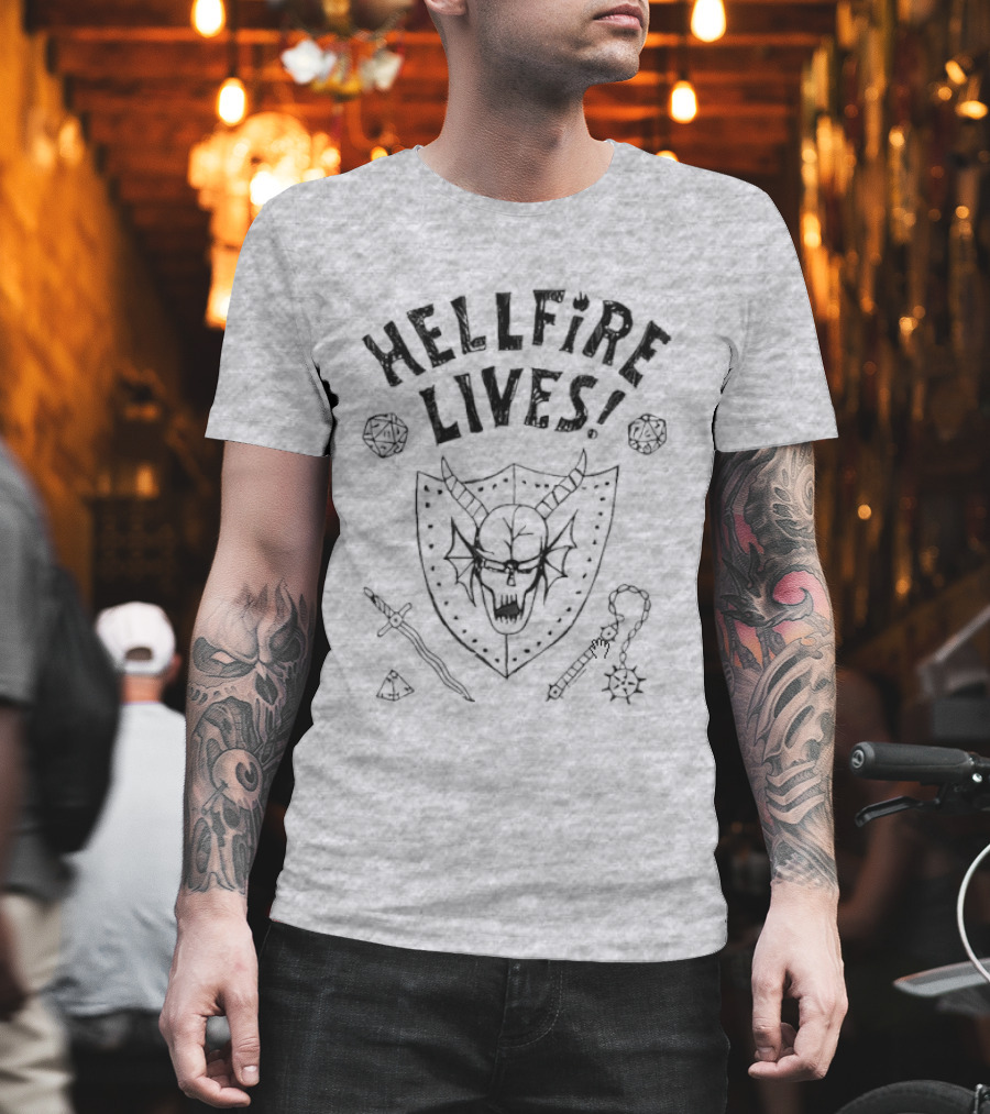 Hellfire Lives Stranger Things Hawkins High Hellfire Club Dustin Henderson Dungeon Master Lives T-Shirt
