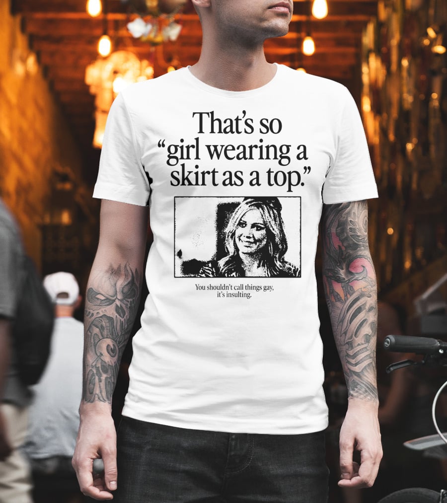 Girl Wearing A Skirt As A Top T-Shirt