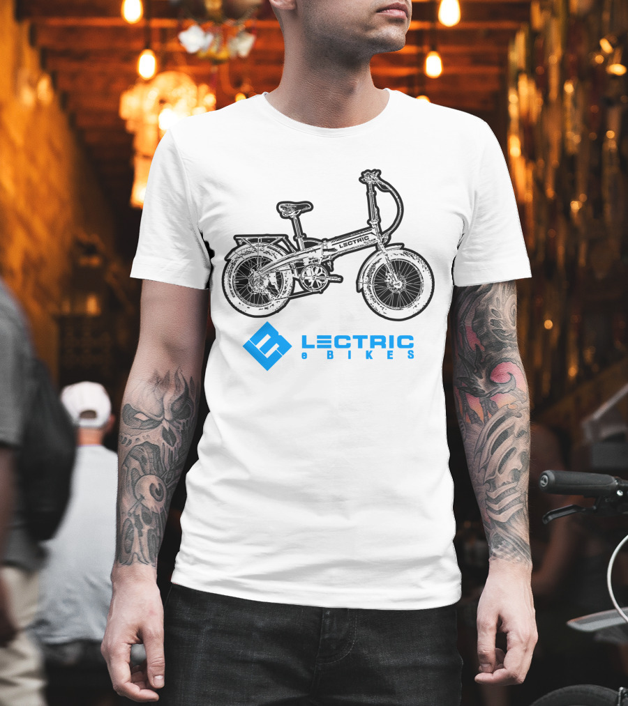Lectric E Bikes Ride USA Retro Foldable Electric Bicycle T-Shirt