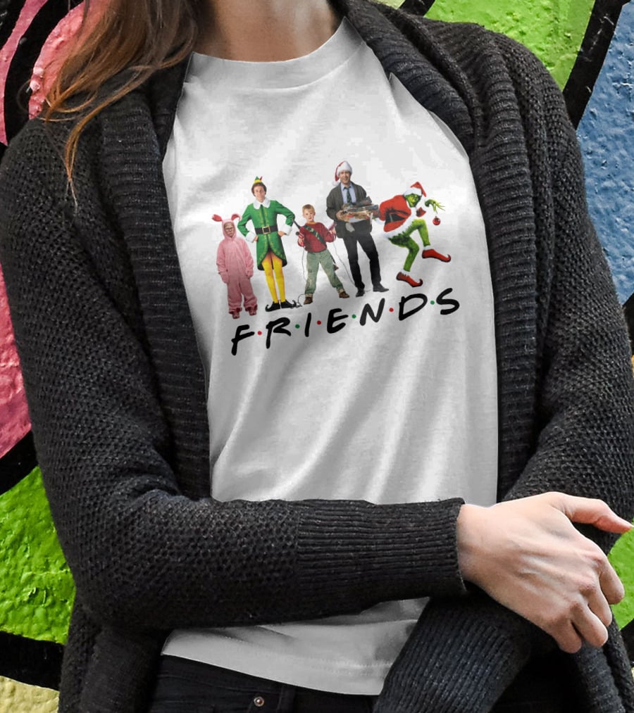 Friends Christmas Movie Elf Grinch Bunny Boilerplate T-Shirt