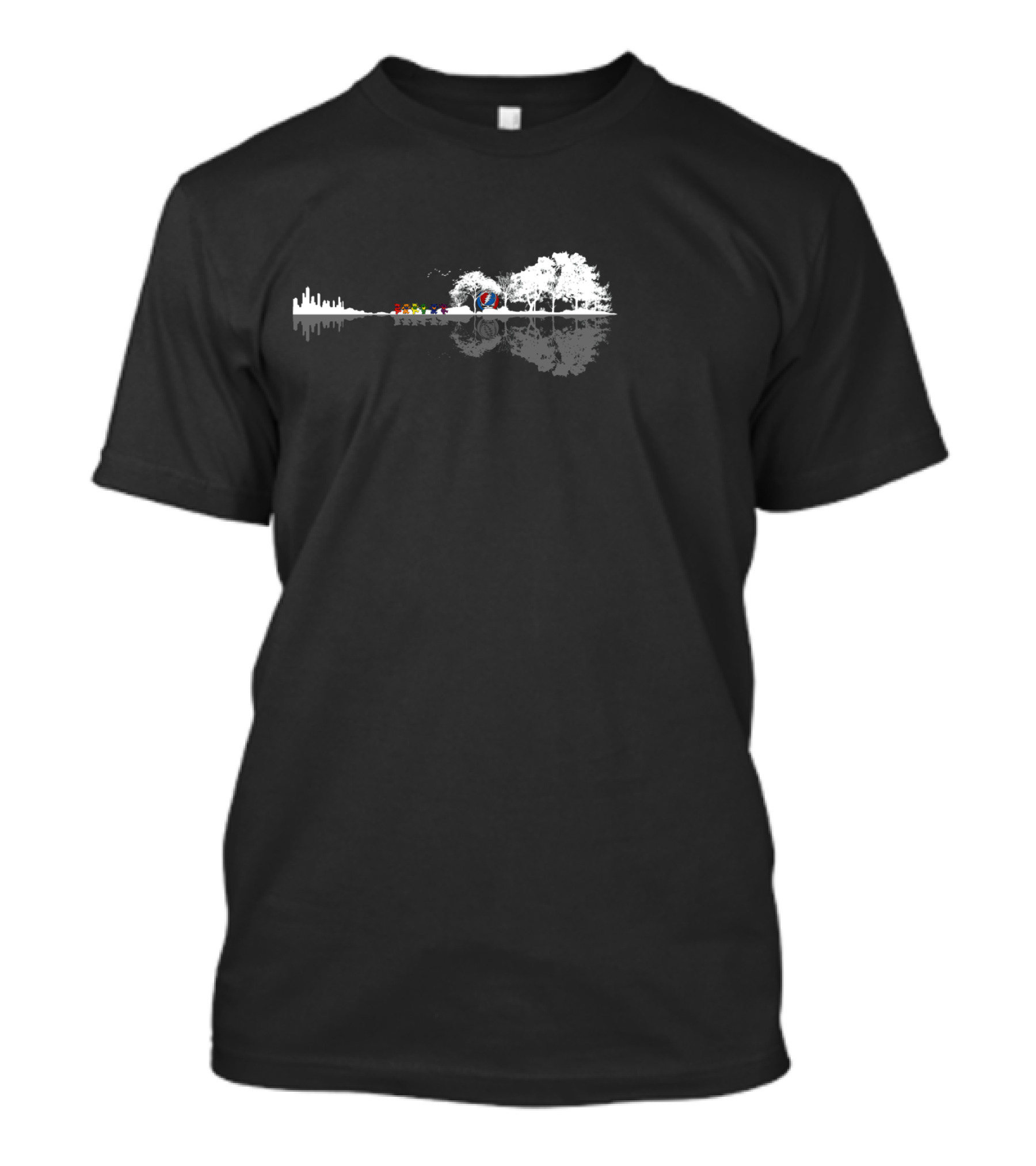 Grateful Dead What A Long Strange Trip It's Been City To Forest Journey With Dancing Bears And Steal Your Face Skull T-Shirt