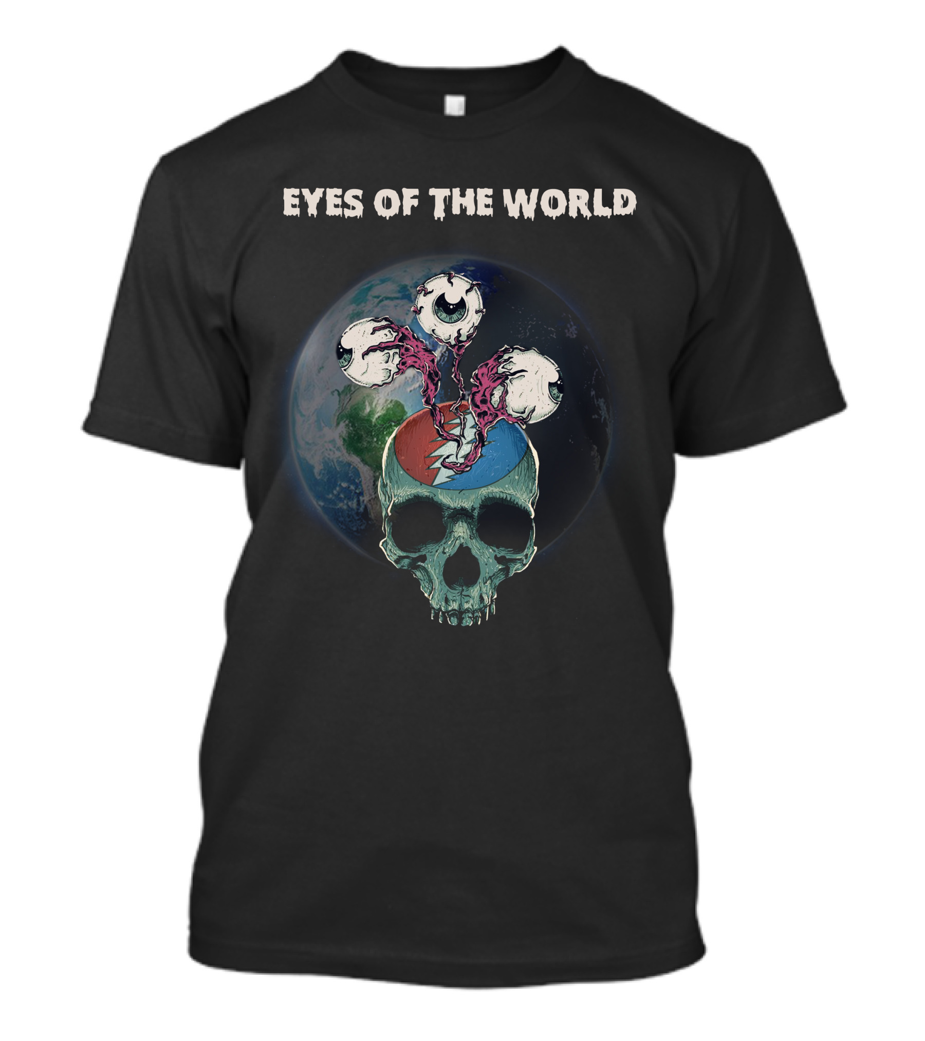 EYES OF THE WORLD SKULL EARTH GRATEFUL DEAD T-Shirt