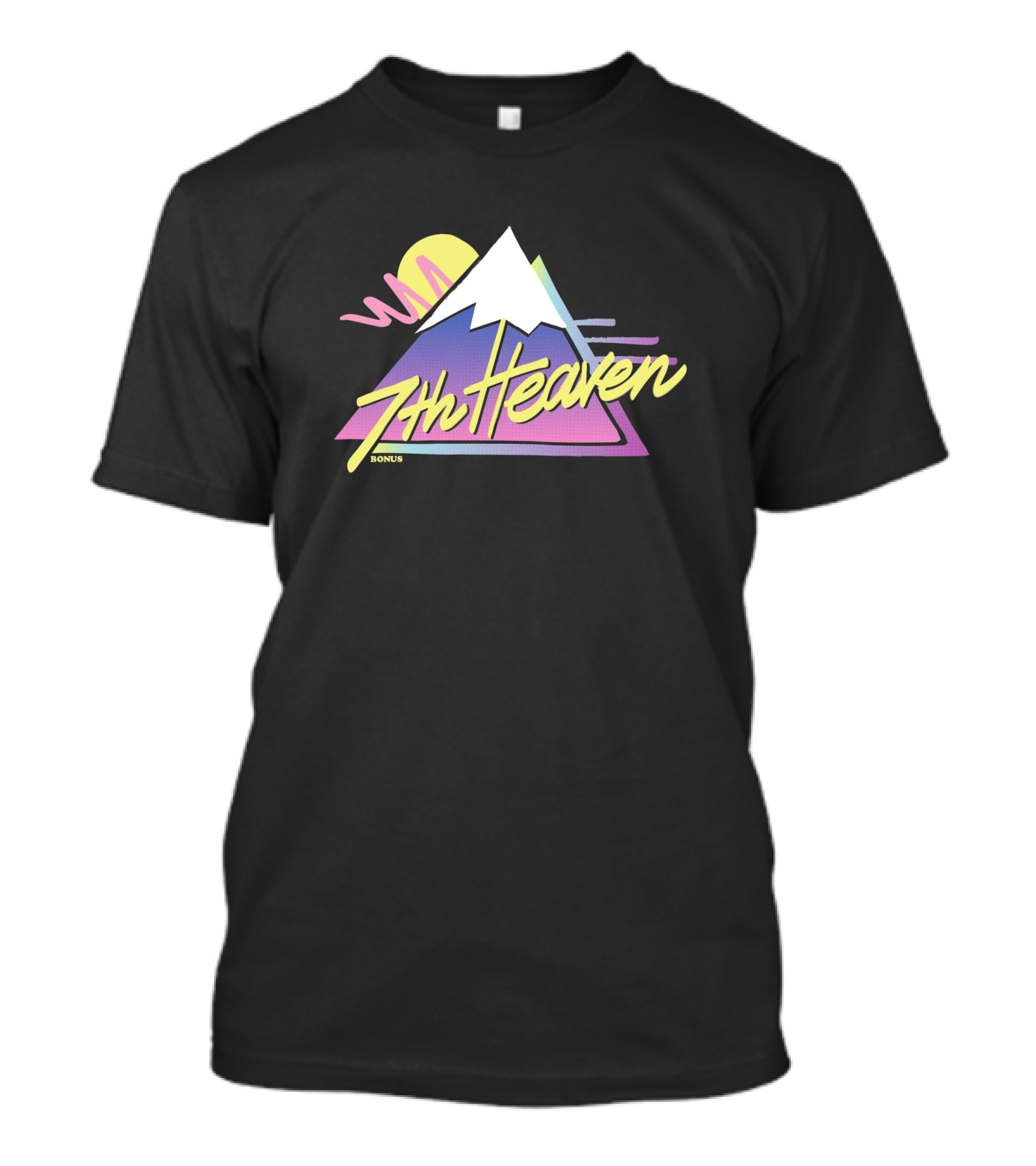 7th Heaven Retro Mountain Sunset Aesthetic Bonus T-Shirt