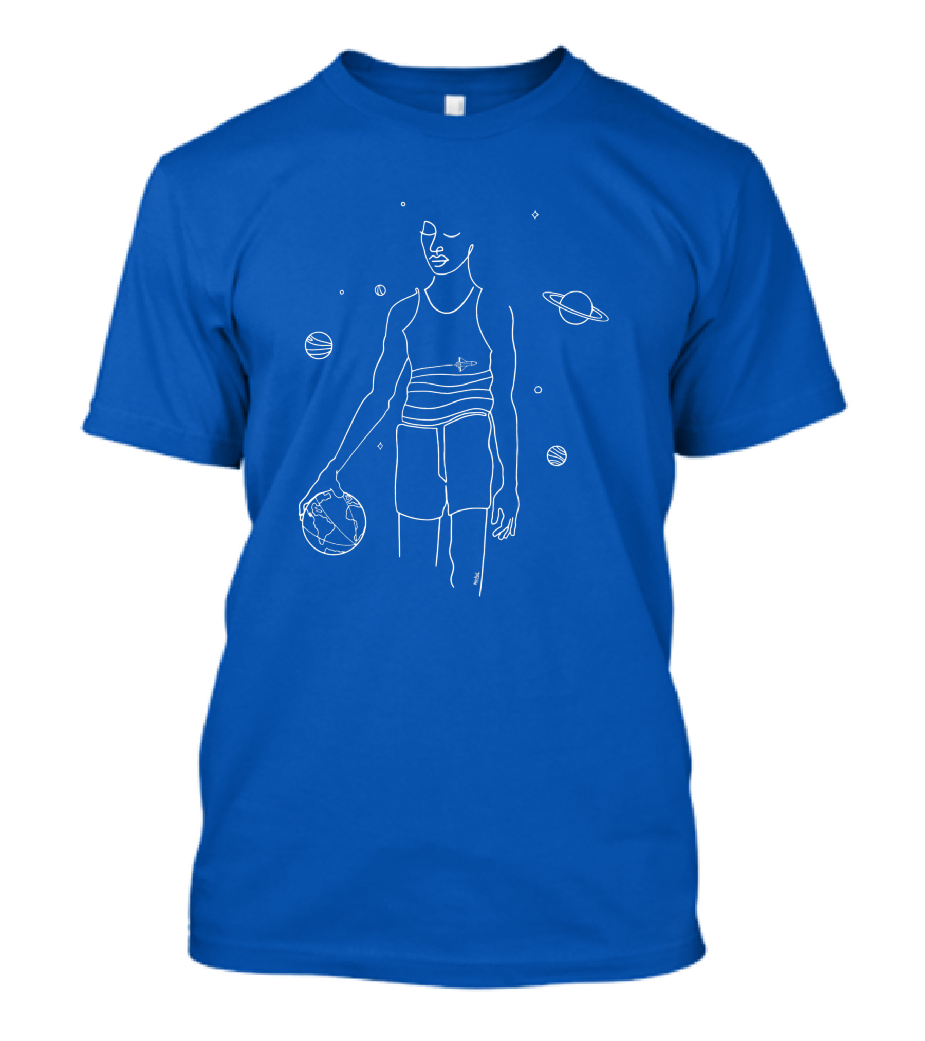 All Star Game 1152888 Planetary Basketball Line T-Shirt