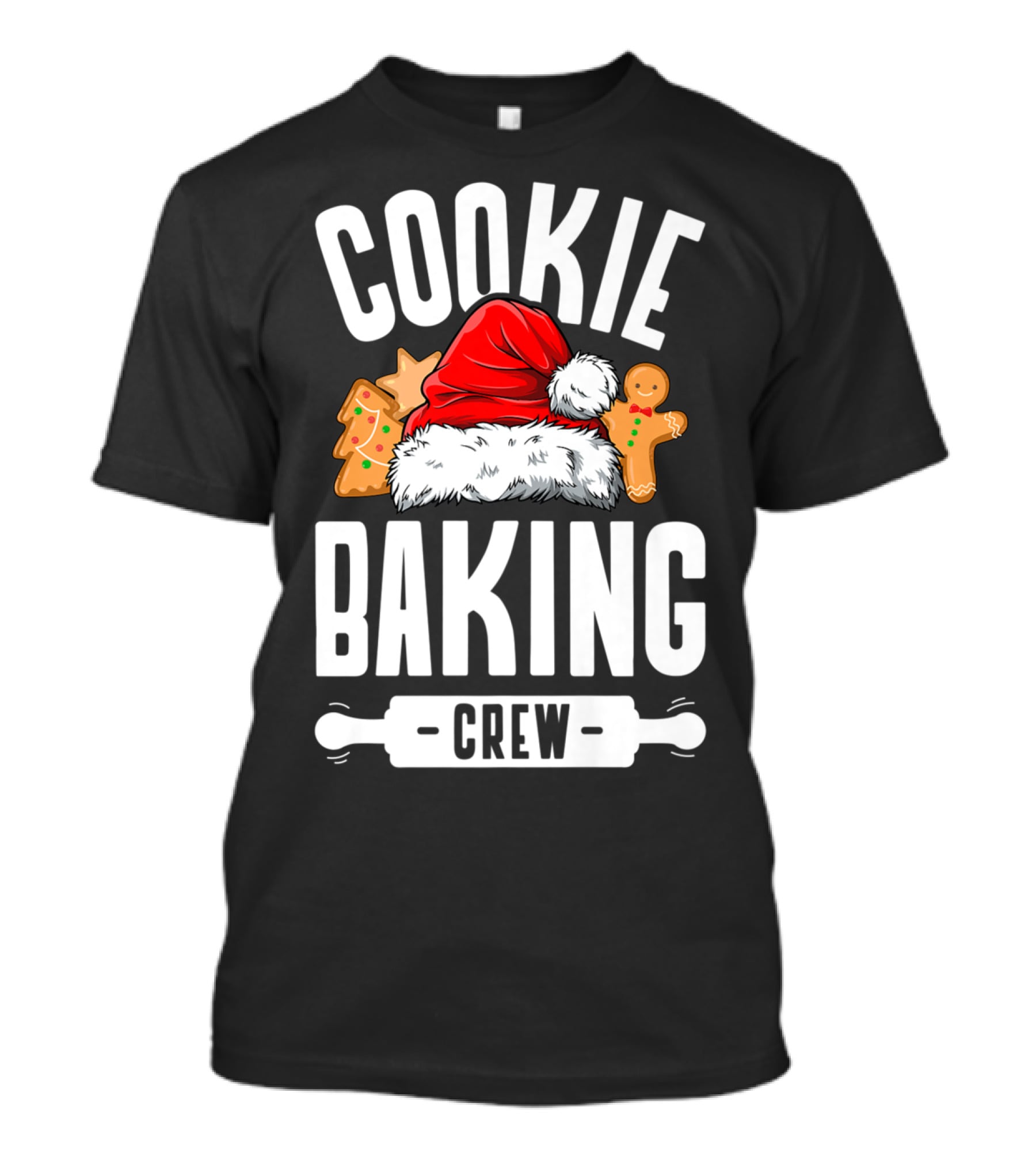 Cookie Baking Crew Christmas Family Gingerbread Team Santa Hat T-Shirt