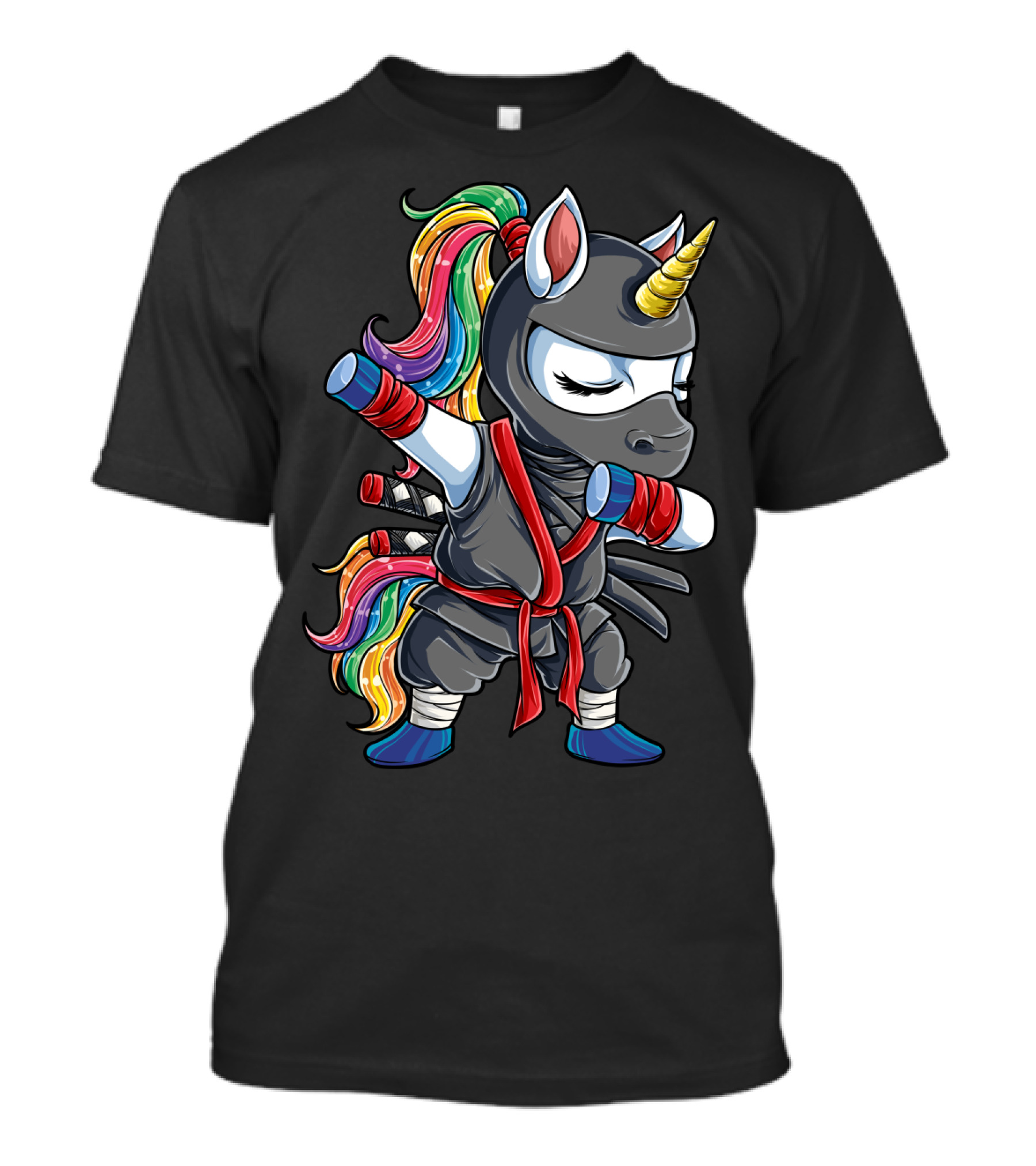 Dabbing Ninja Unicorn Rainbow Martial Arts Women T-Shirt