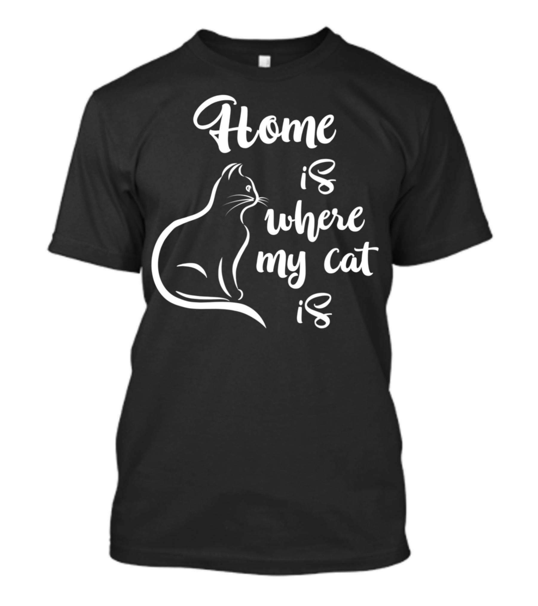 Home Is Where My Cat Is Cat Mom And Dad T-Shirt